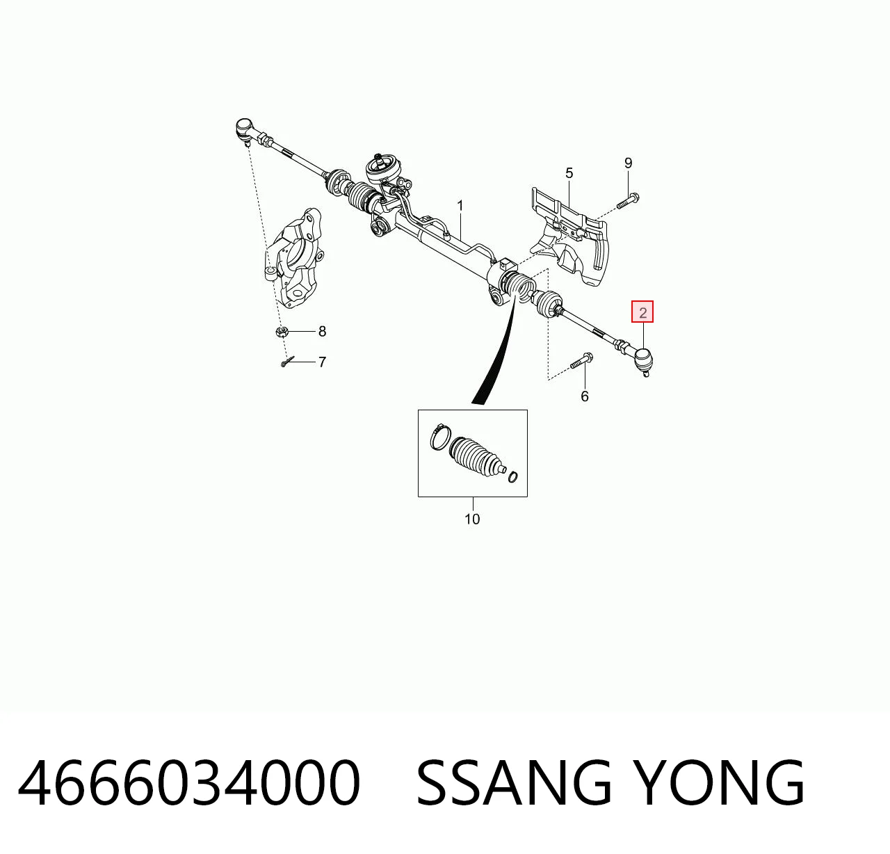 4666034000 Ssang Yong Наружный наконечник рулевой тяги