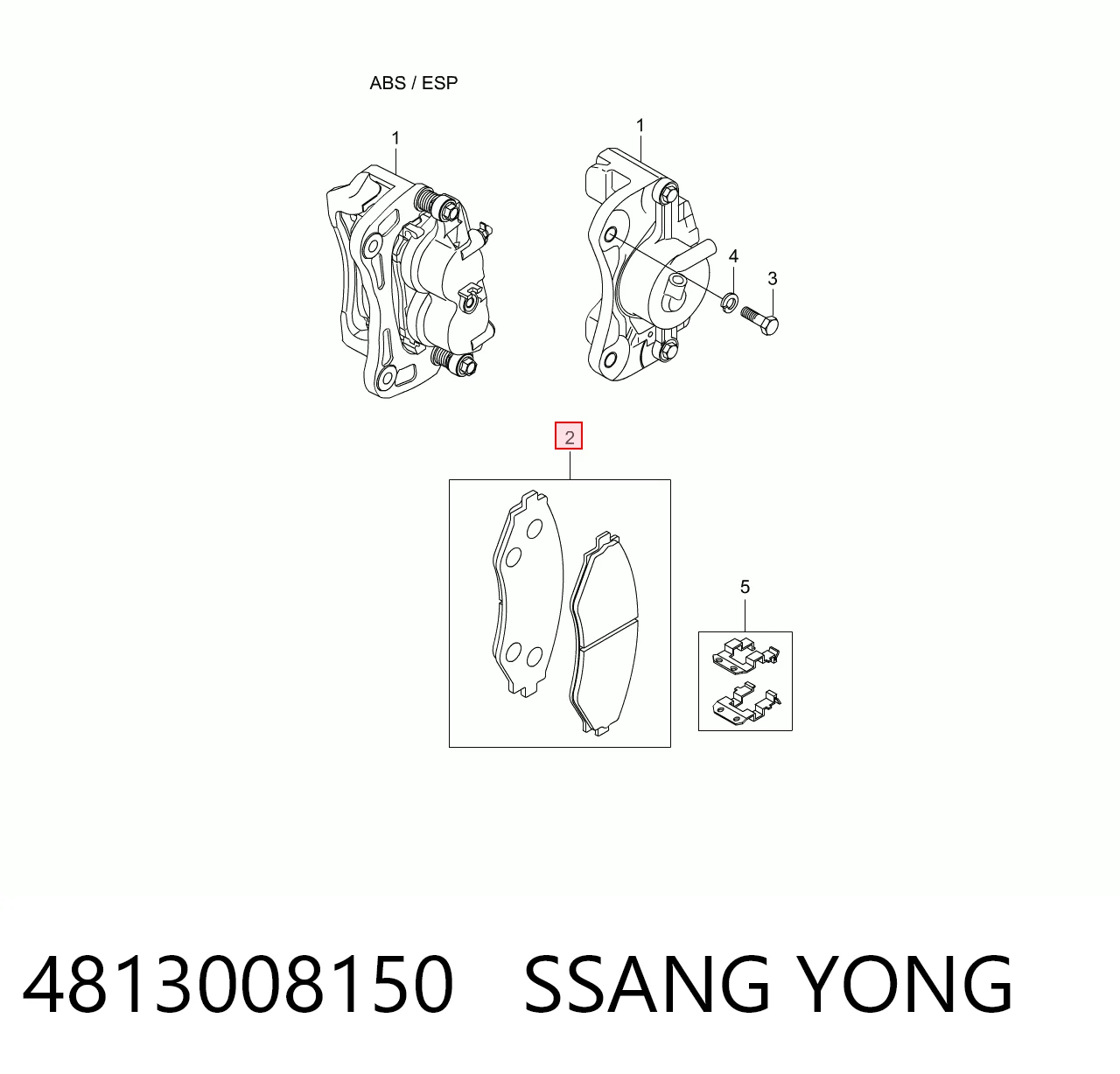 Колодки передние на SsangYong Rexton I RJ