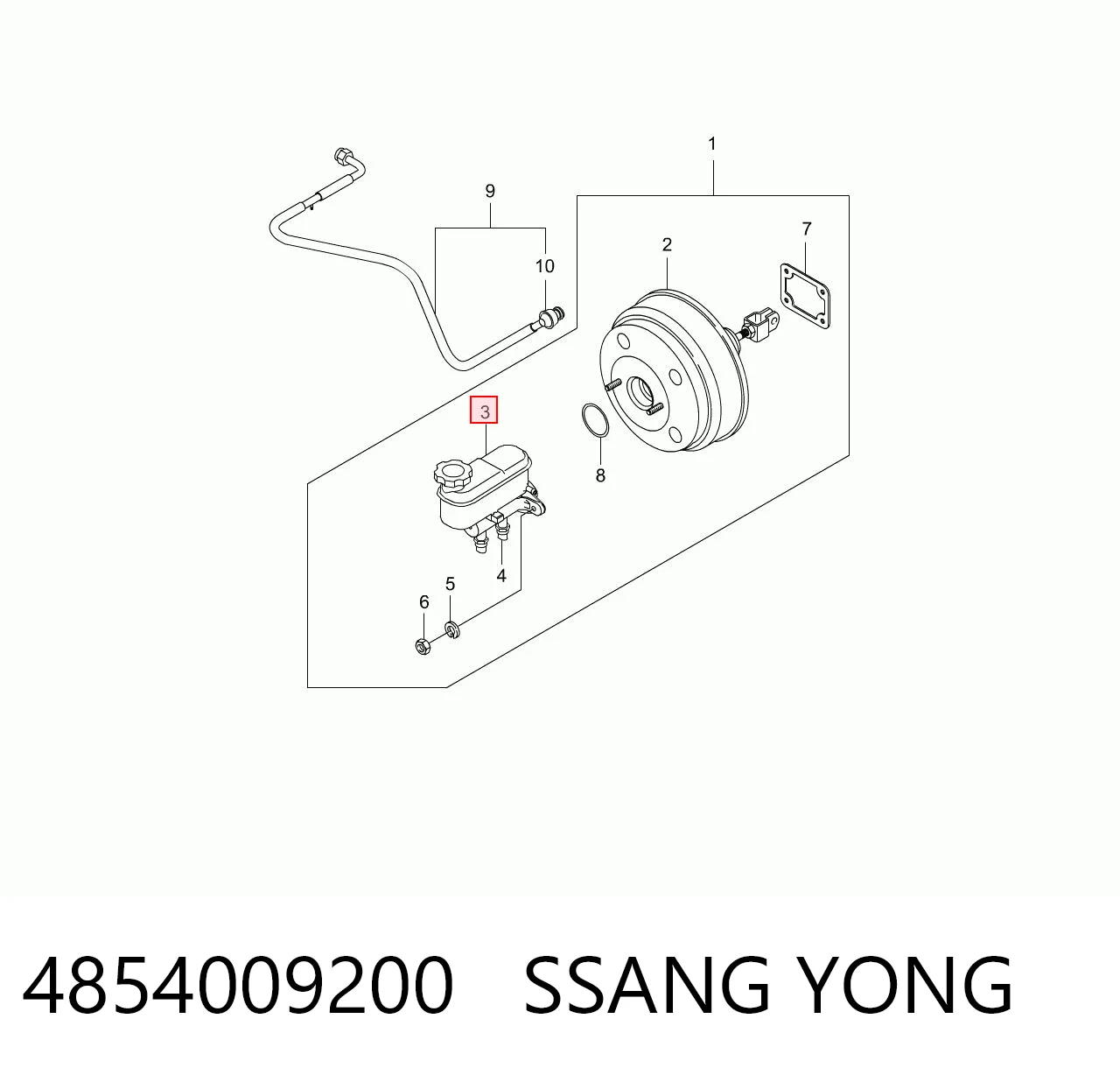 4854009200 Ssang Yong Цилиндр тормозной, главный