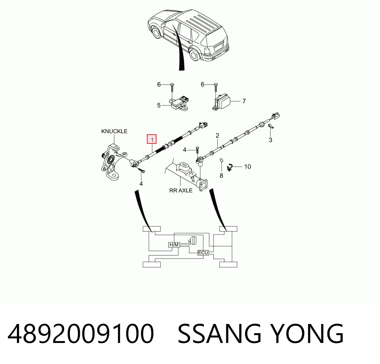 4892009100 Ssang Yong Датчик АБС