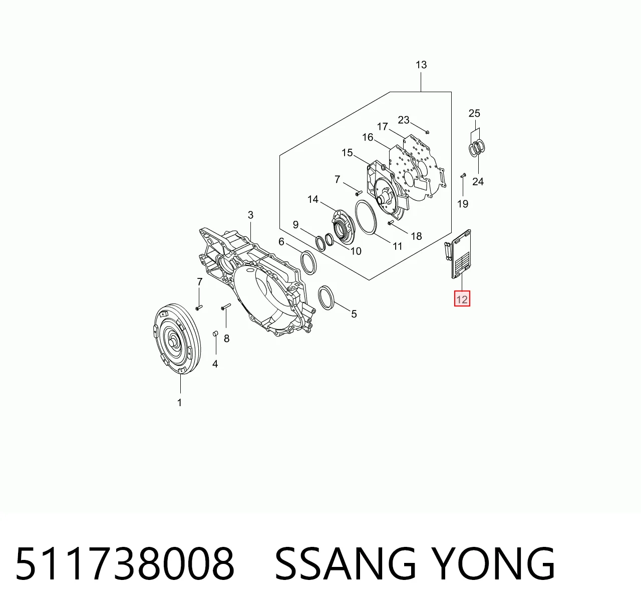Фильтр коробки автомат SsangYong Actyon внедорожник (2011 - 2026) цена, от 27.83 USD