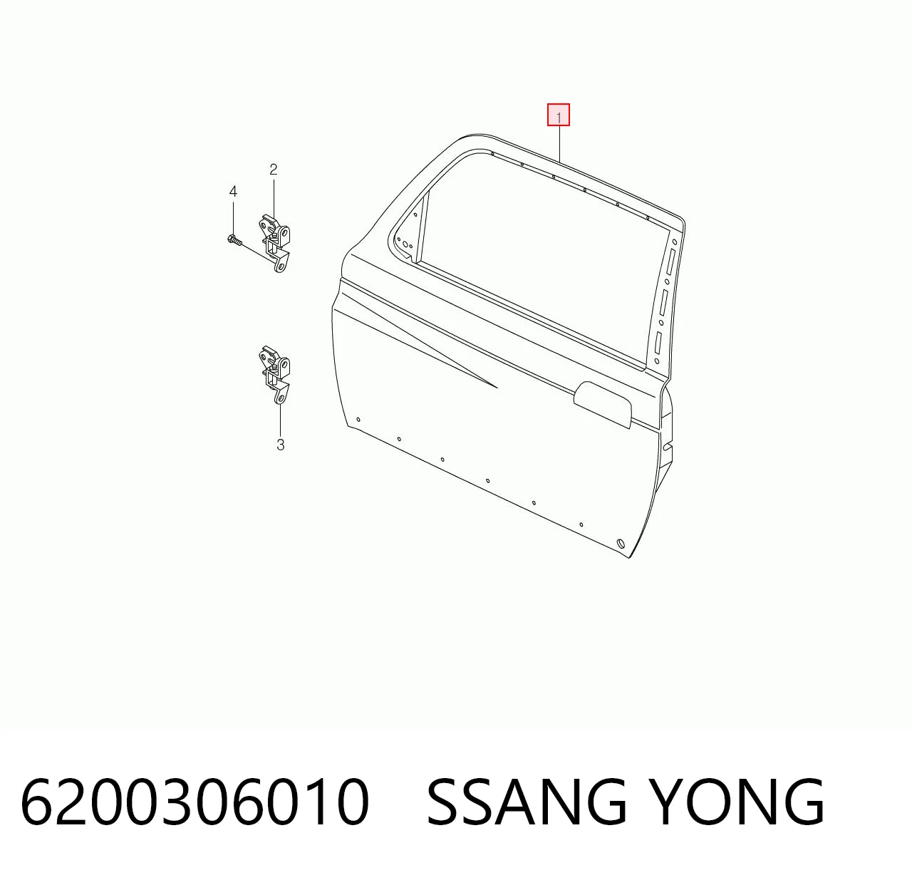 Водительская дверь на SsangYong Korando  