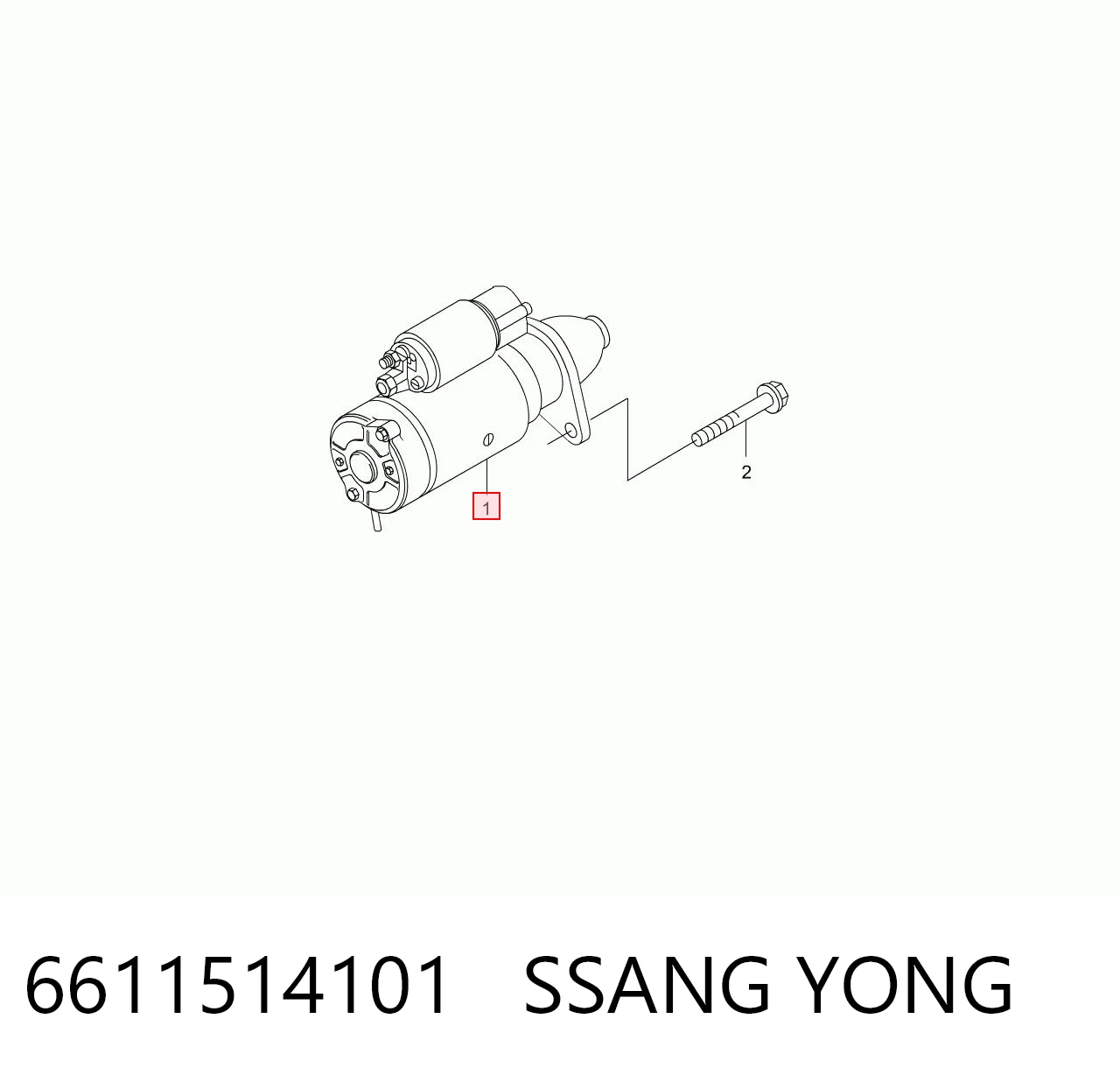 Стартер SSANG YONG 6611514101
