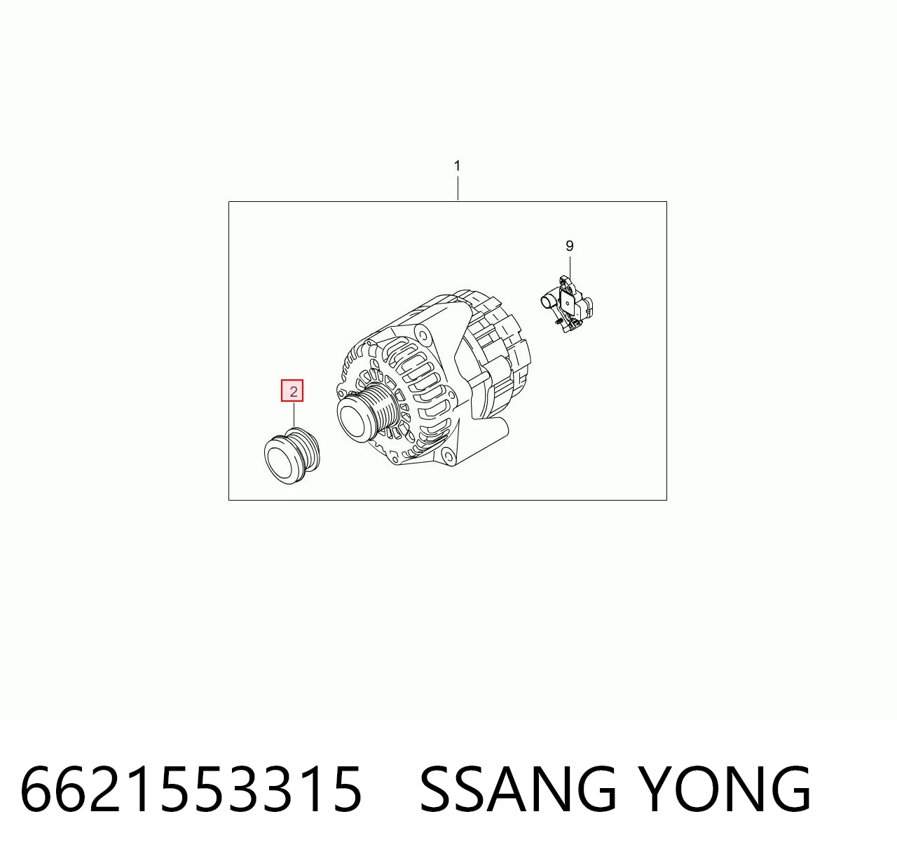6621553315 Ssang Yong Обгонная муфта генератора