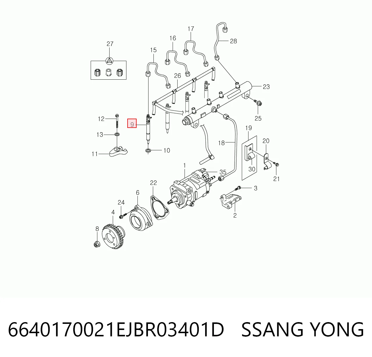 6640170021EJBR03401D Ssang Yong Топливные форсунки
