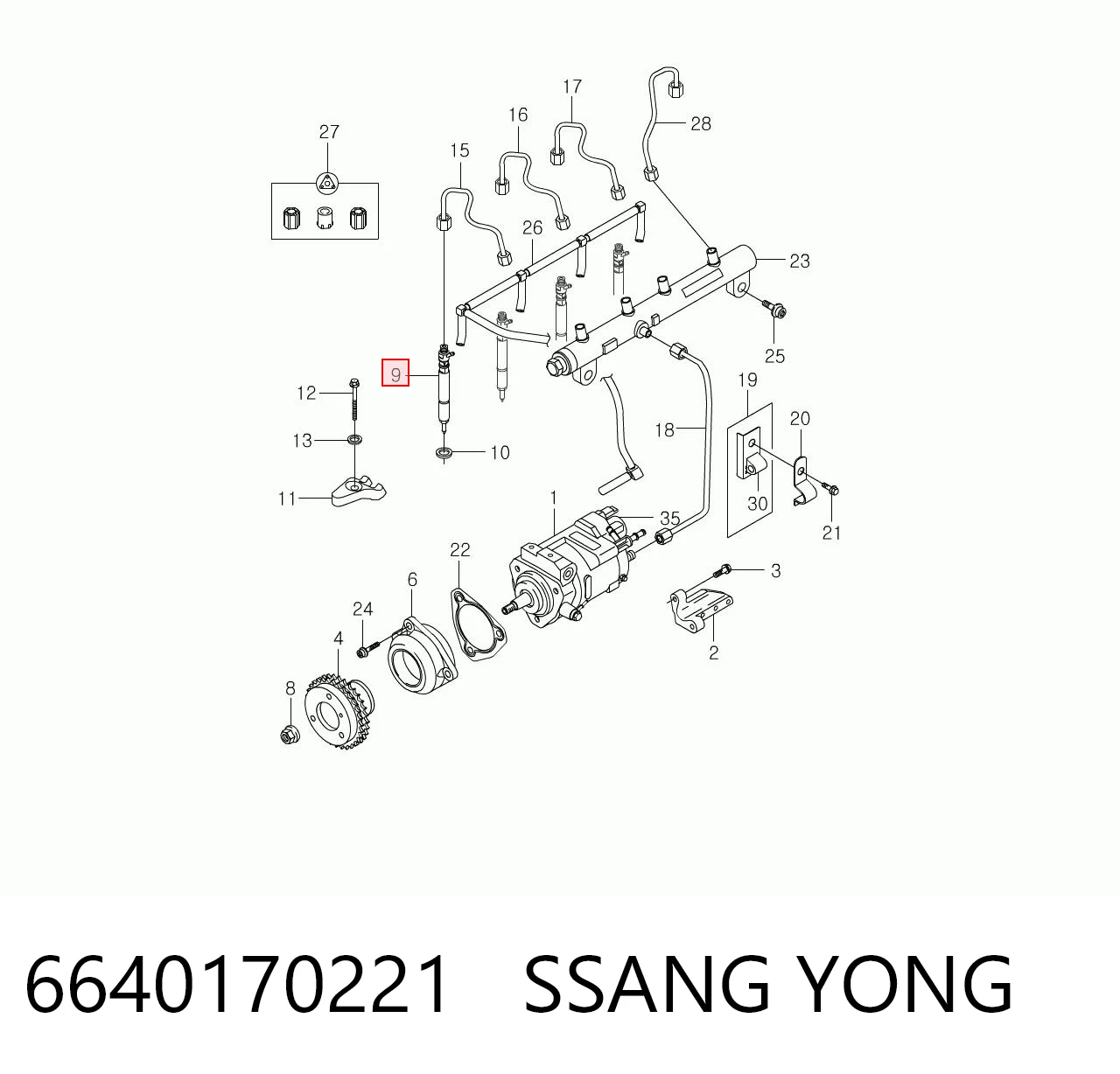 6640170221 Ssang Yong Топливные форсунки
