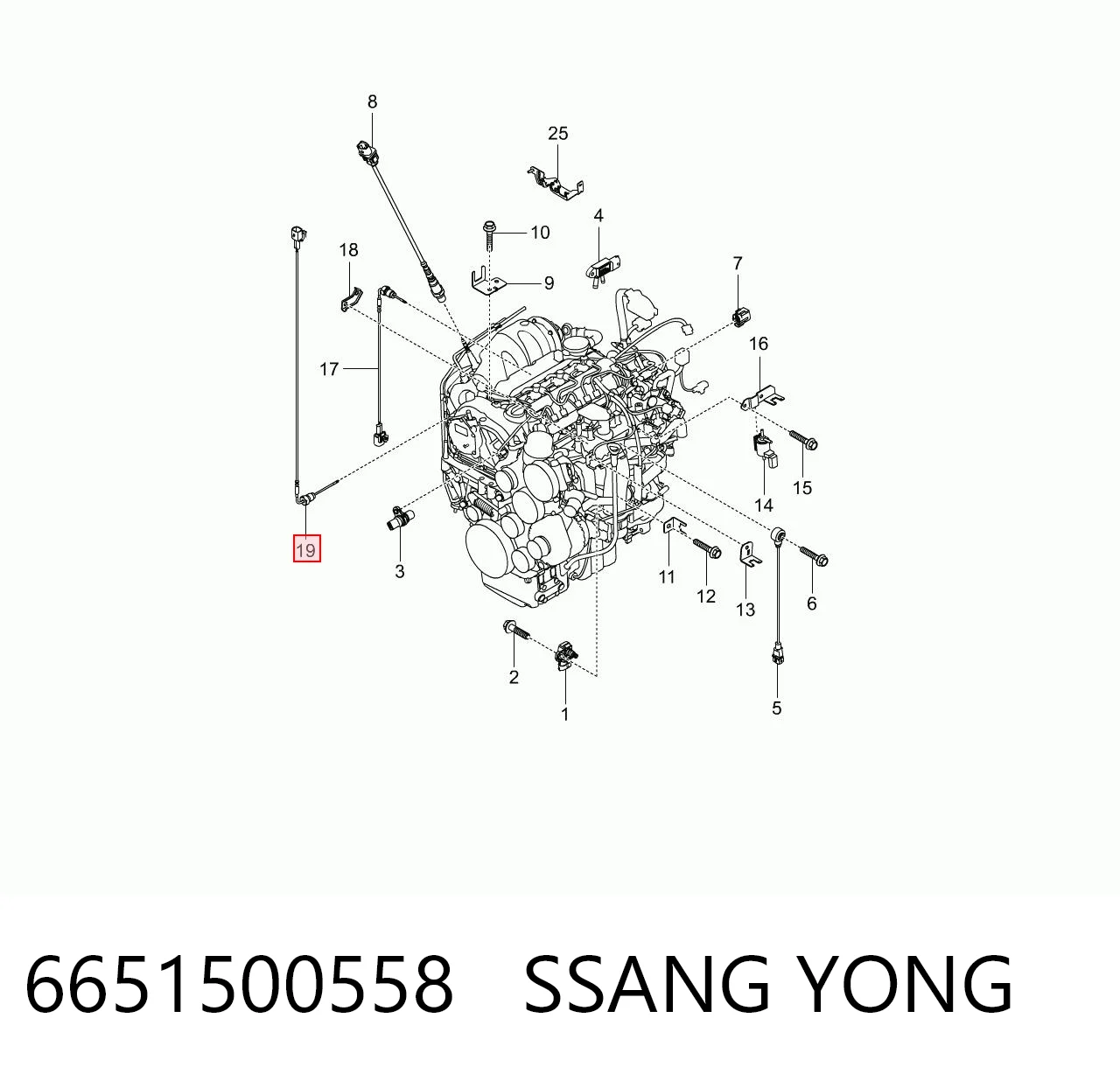 6651500558 Ssang Yong Датчик давления выхлопных газов
