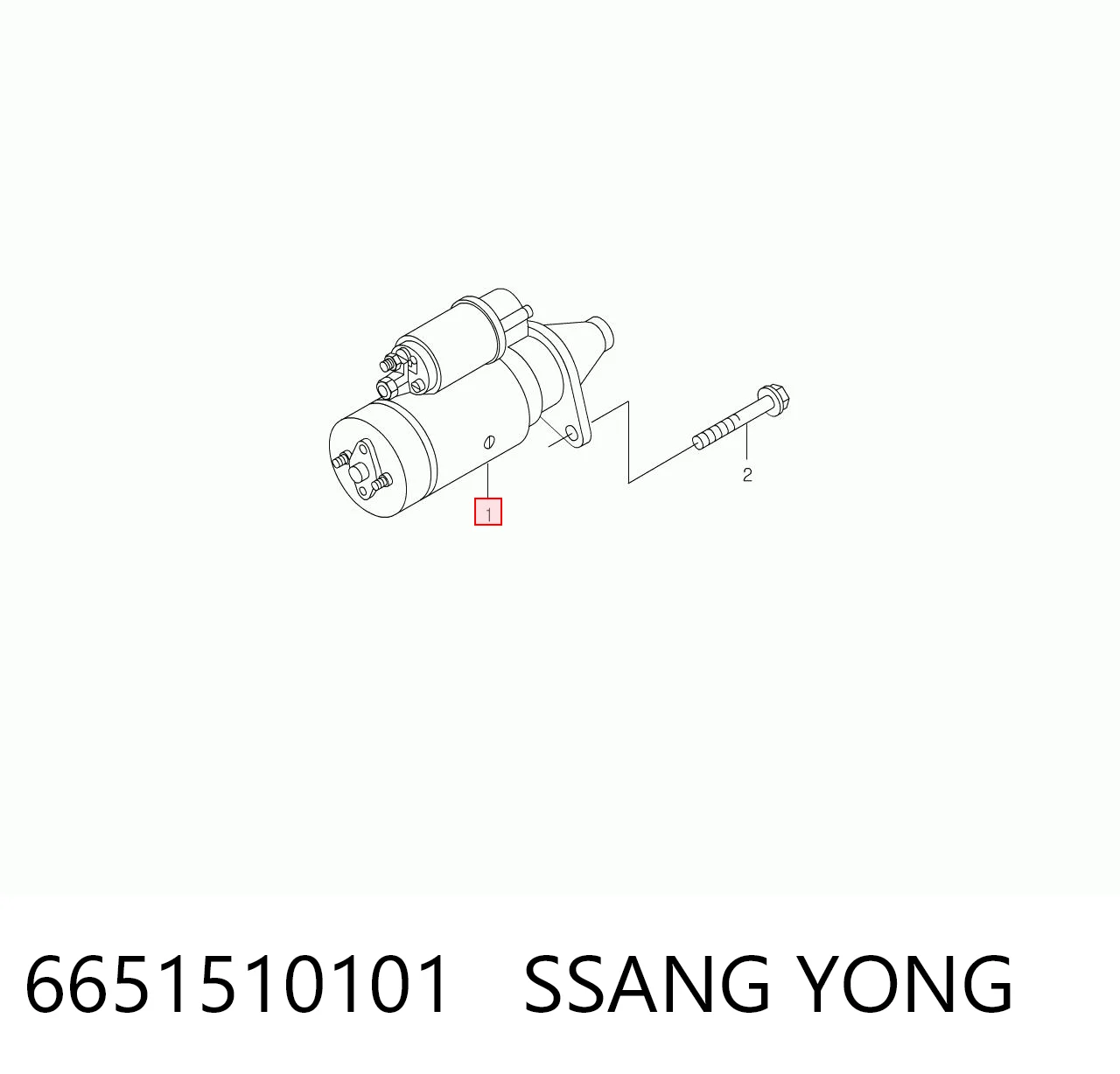 6651510101 Ssang Yong Стартер автомобиля