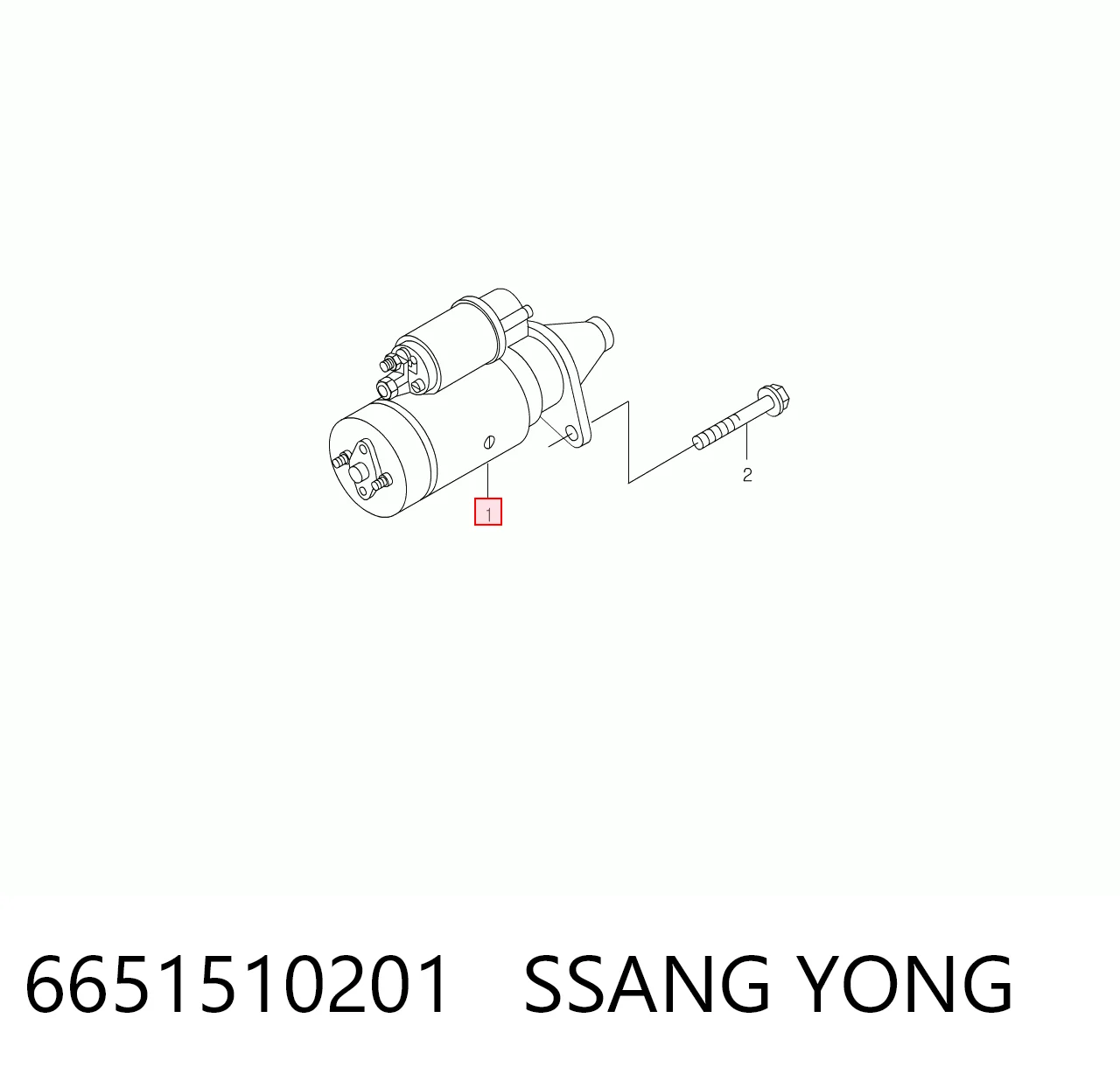 6651510201 Ssang Yong Стартер автомобиля
