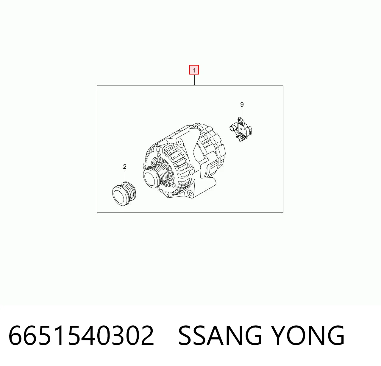 6651540302 Ssang Yong Генератор автомобильный
