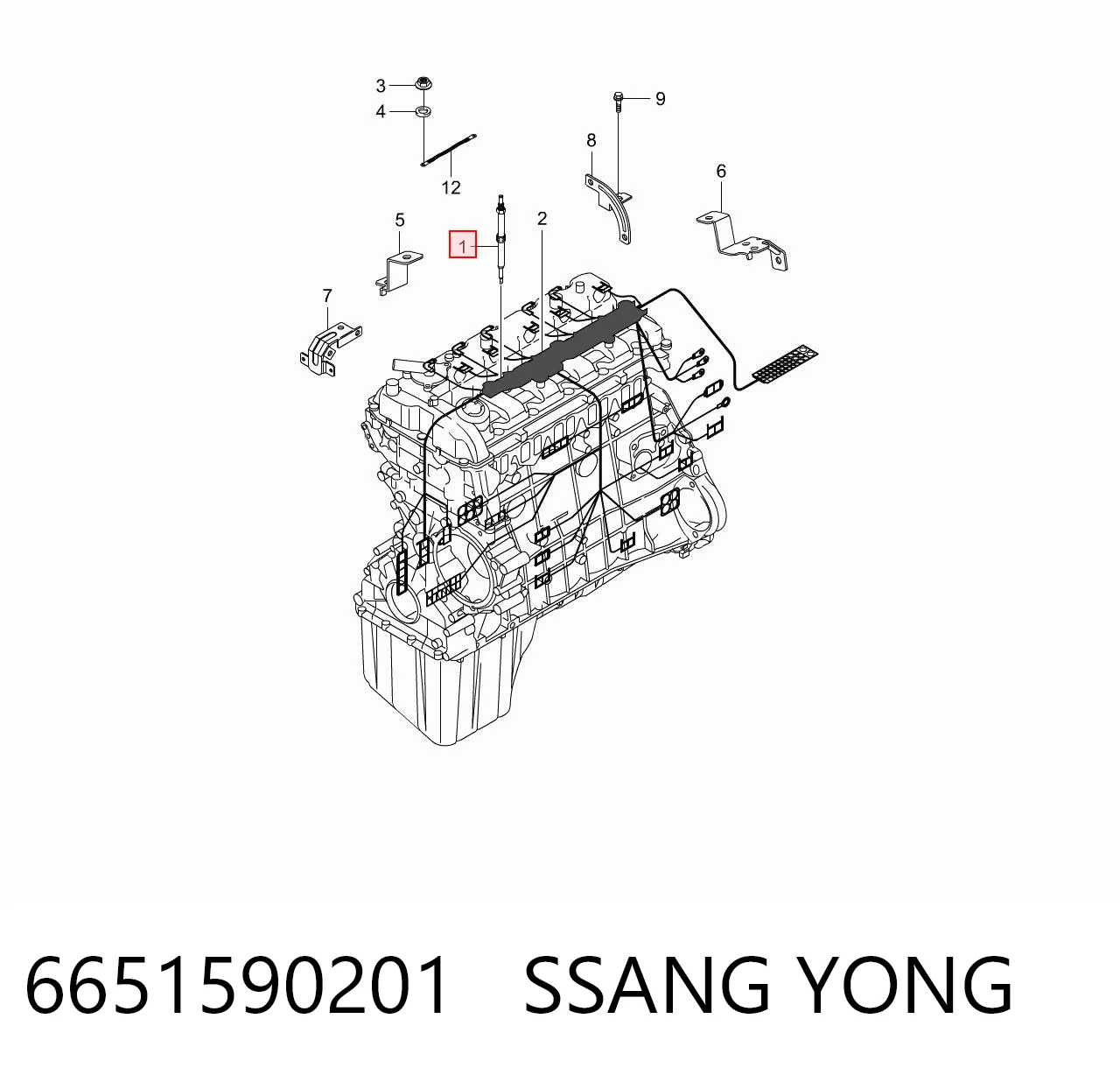 6651590201 Ssang Yong Свечи накаливания