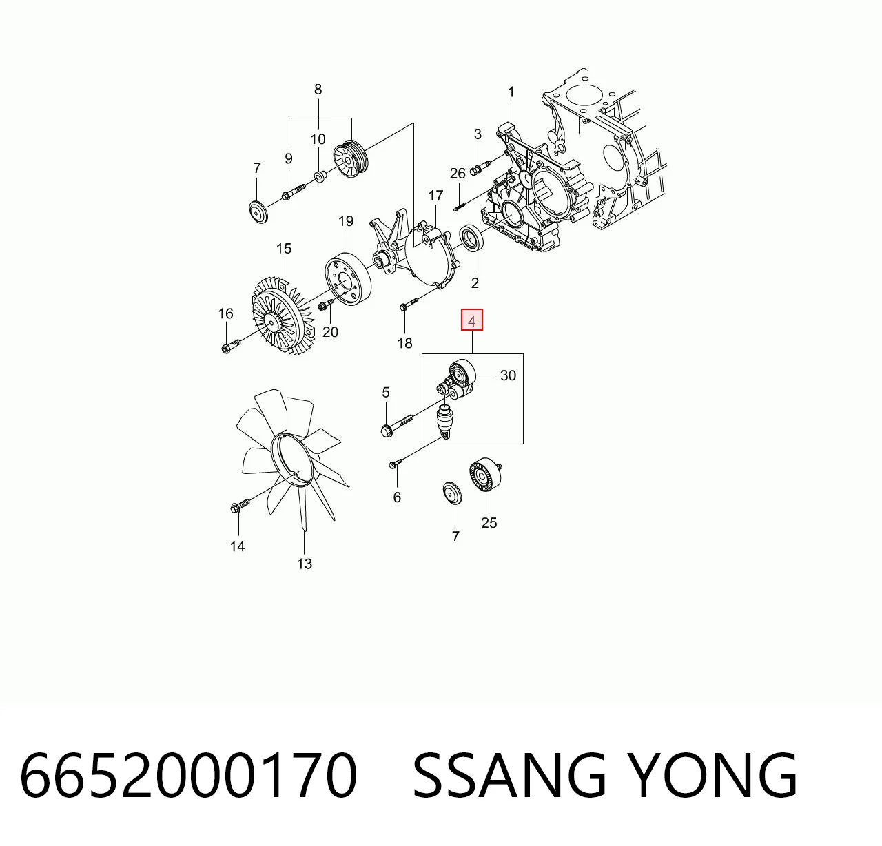 6652000170 Ssang Yong Натяжитель клинового ремня