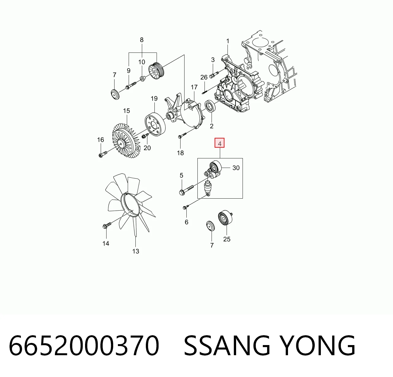 6652000370 Ssang Yong Натяжитель клинового ремня