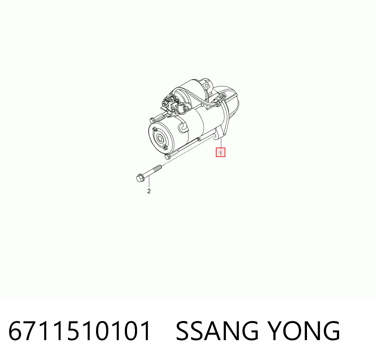 6711510101 Ssang Yong Стартер автомобиля