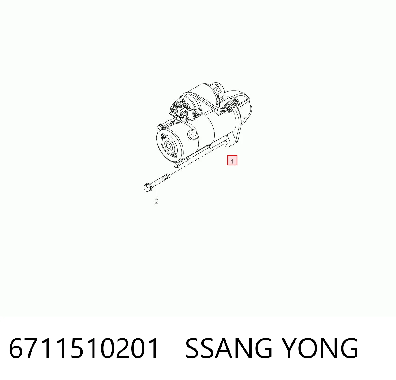 6711510201 Ssang Yong Стартер автомобиля