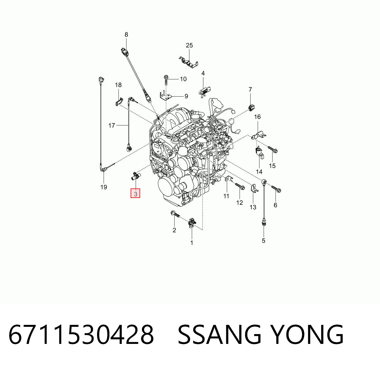 6711530428 Ssang Yong Датчик распределительного вала