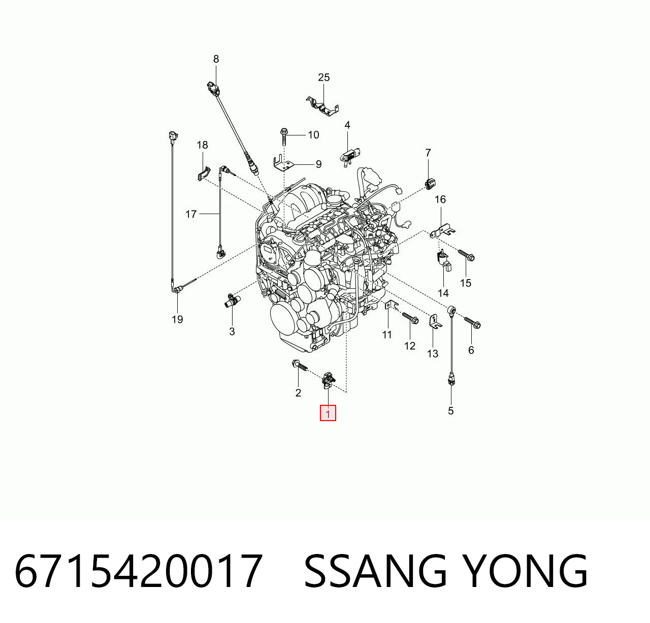 6715420017 Ssang Yong Датчик давления воздуха