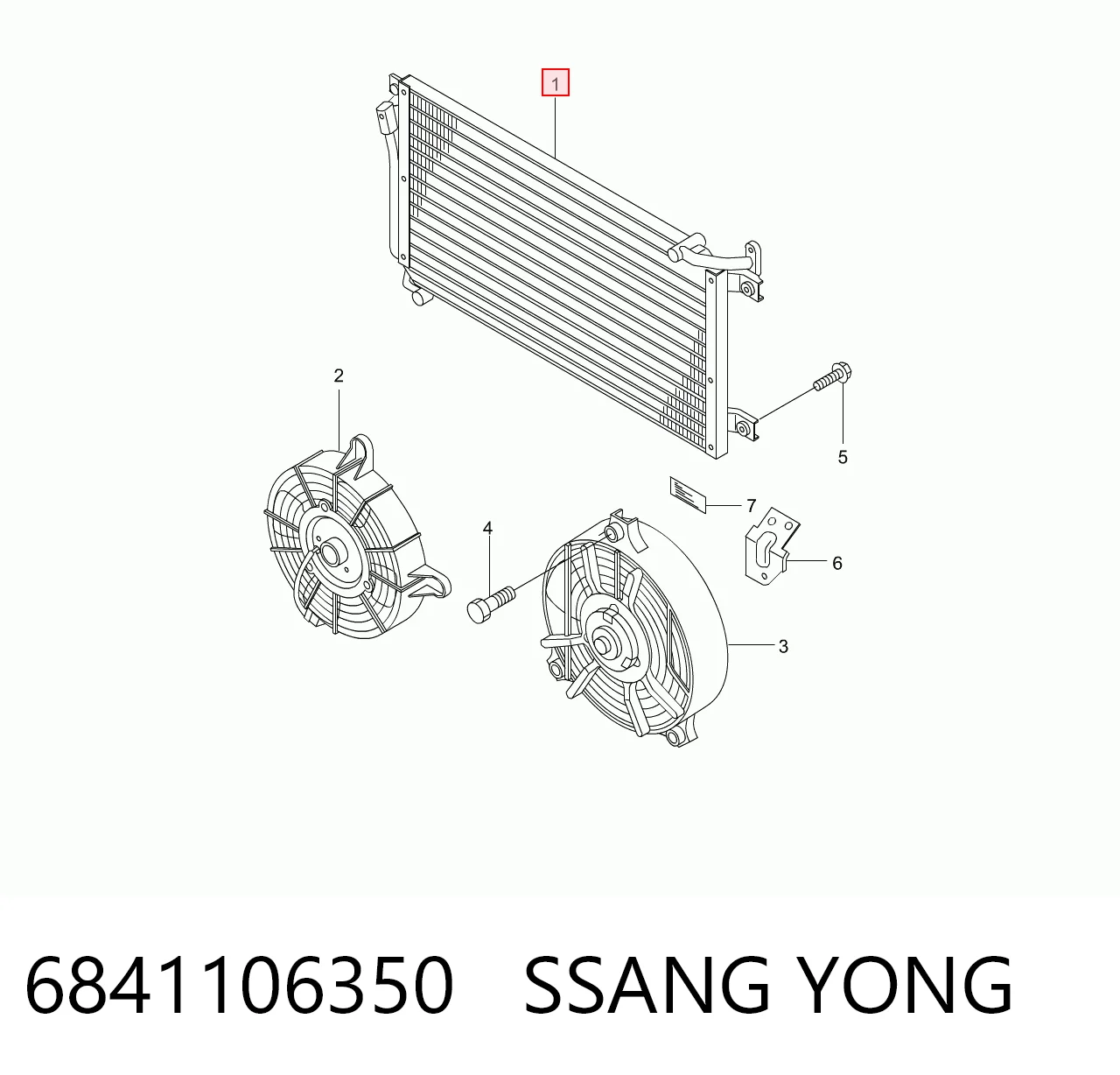 Радиатор кондиционера SSANG YONG 6841106350