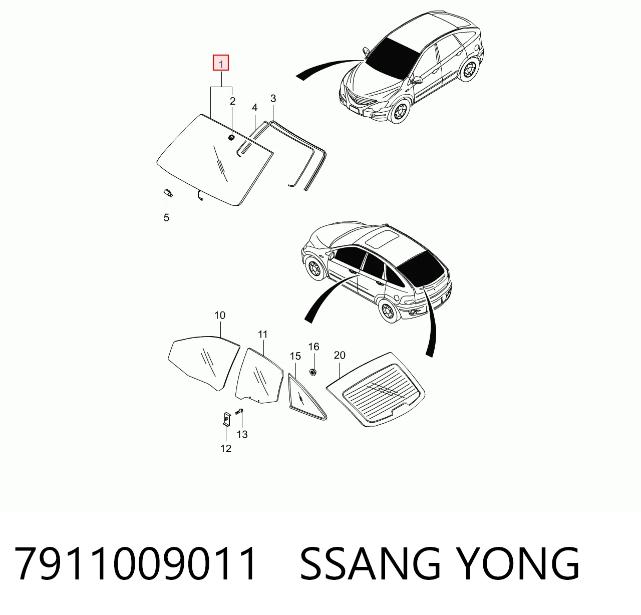 GS6601D12 XYG Автостекло