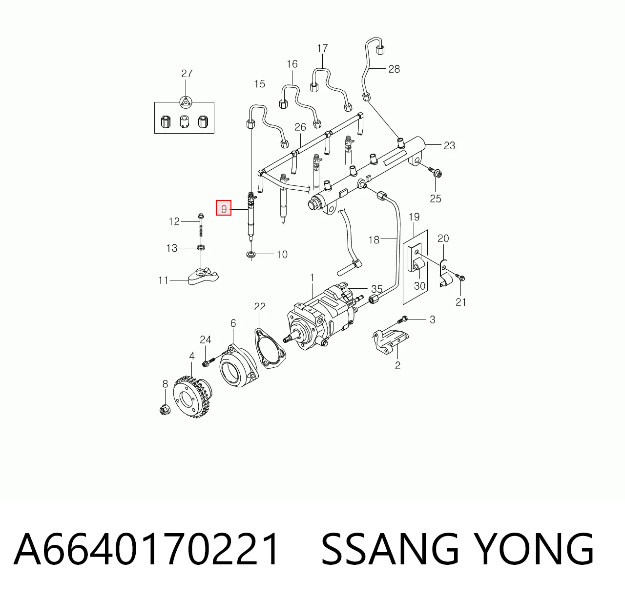 A6640170221 Ssang Yong Топливные форсунки
