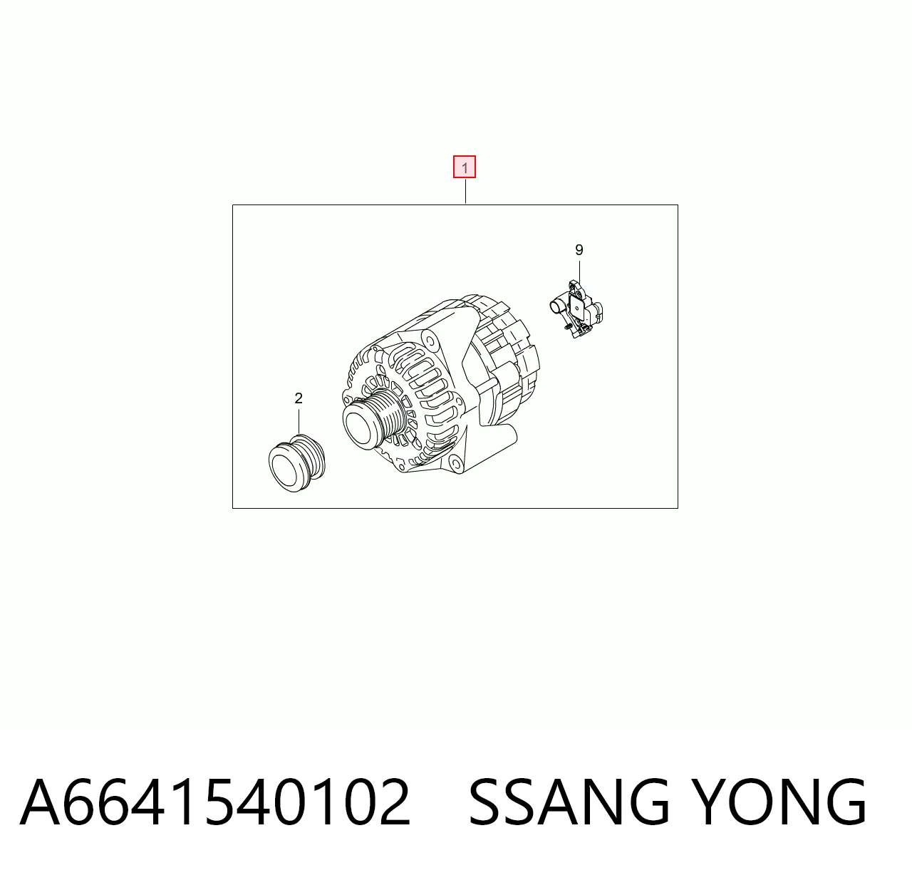 A6641540102 Ssang Yong Генератор автомобильный