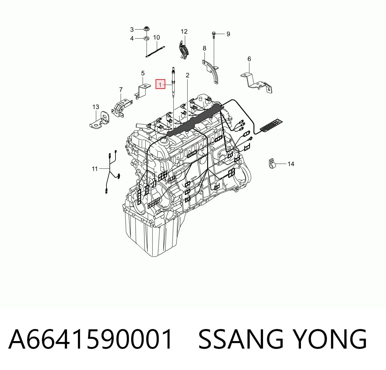 A6641590001 Ssang Yong Свечи накаливания
