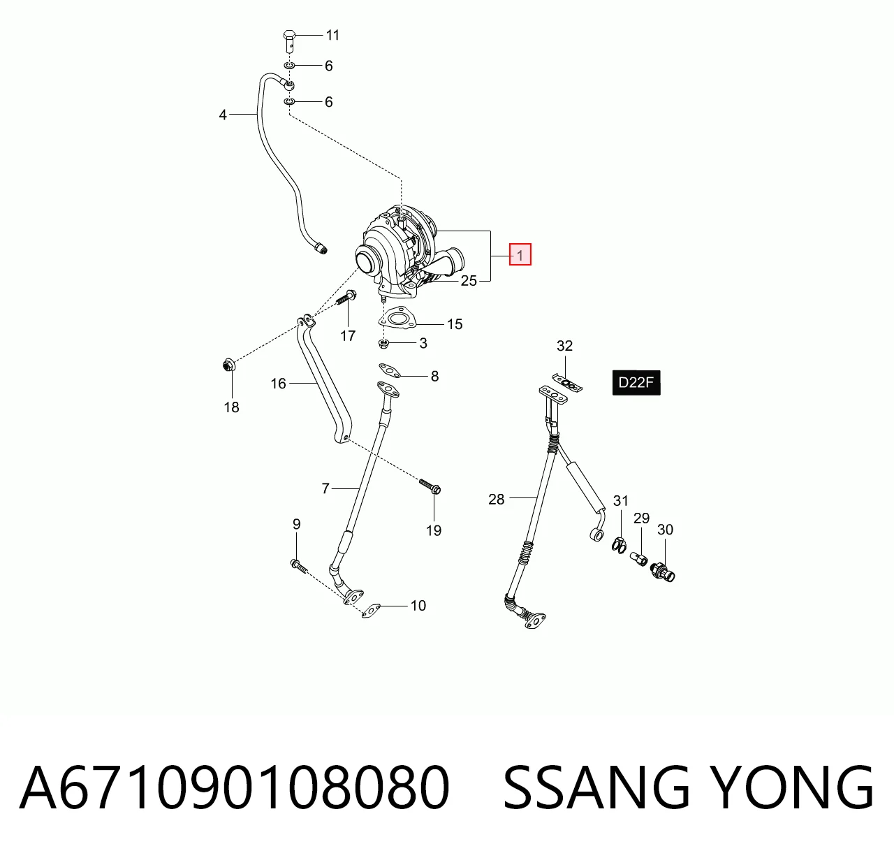Турбонагнетатель SsangYong Actyon внедорожник (2011 - 2026) цена, от 186.30 USD