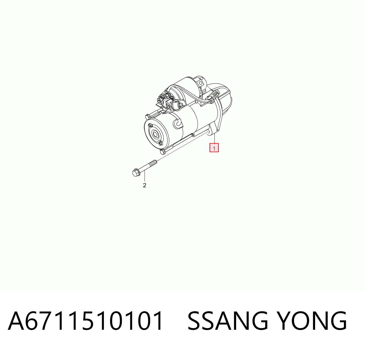 A6711510101 Ssang Yong Стартер автомобиля