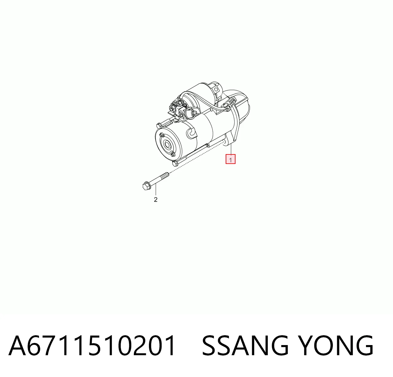 A6711510201 Ssang Yong Стартер автомобиля