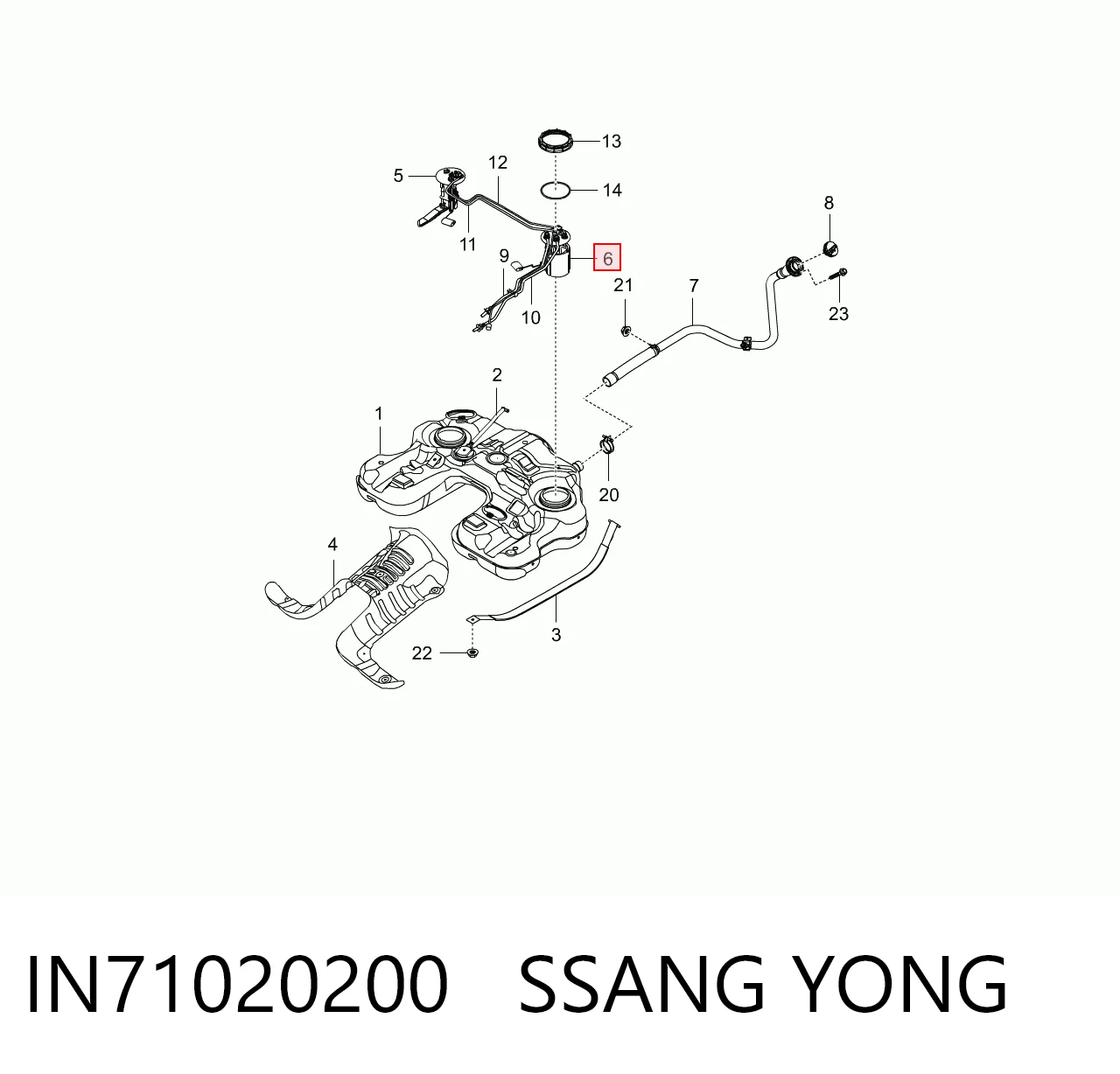 IN71020200 Ssang Yong Топливный насос электрический погружной