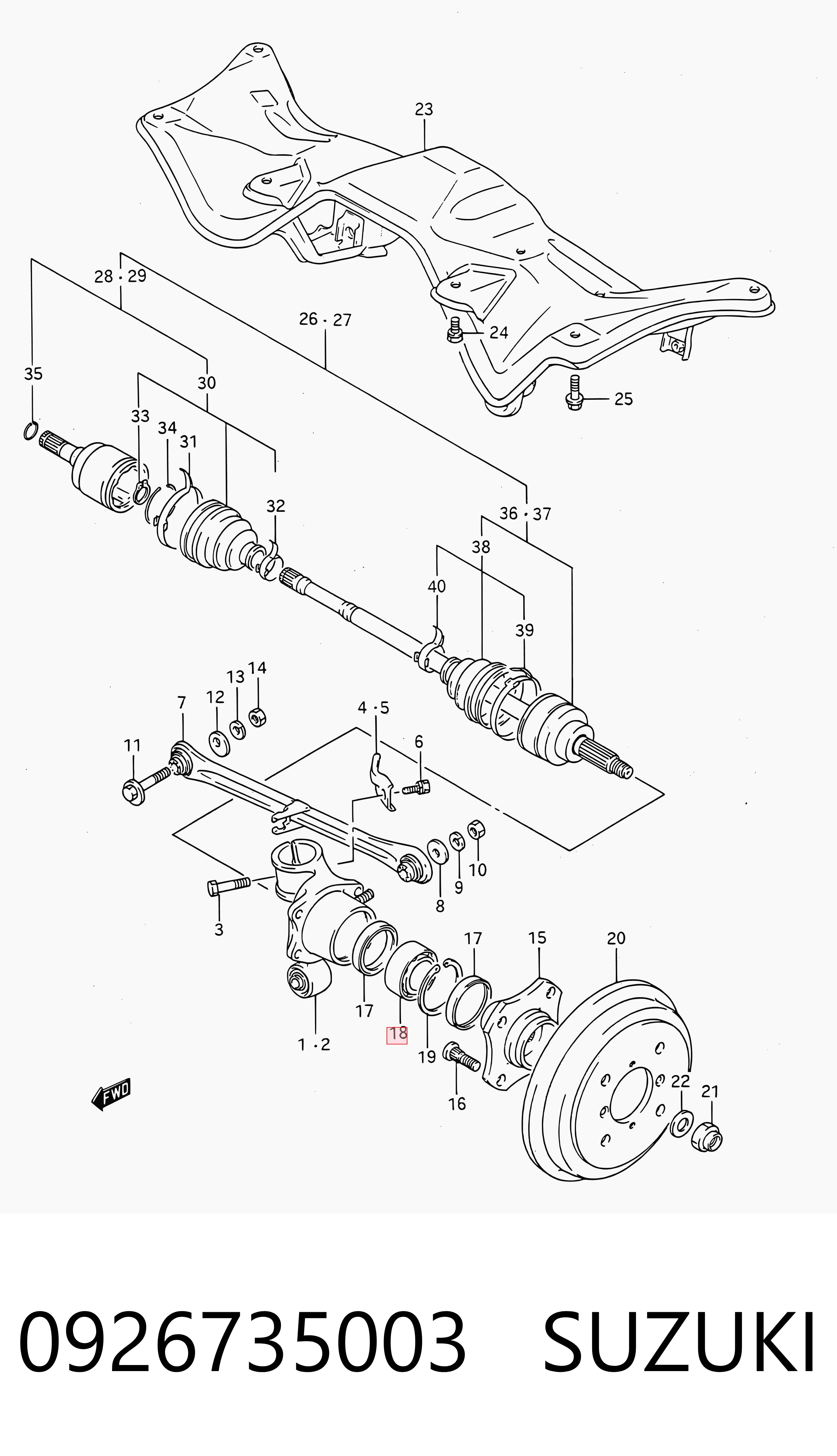 0926735003 Suzuki Подшипник ступицы задней