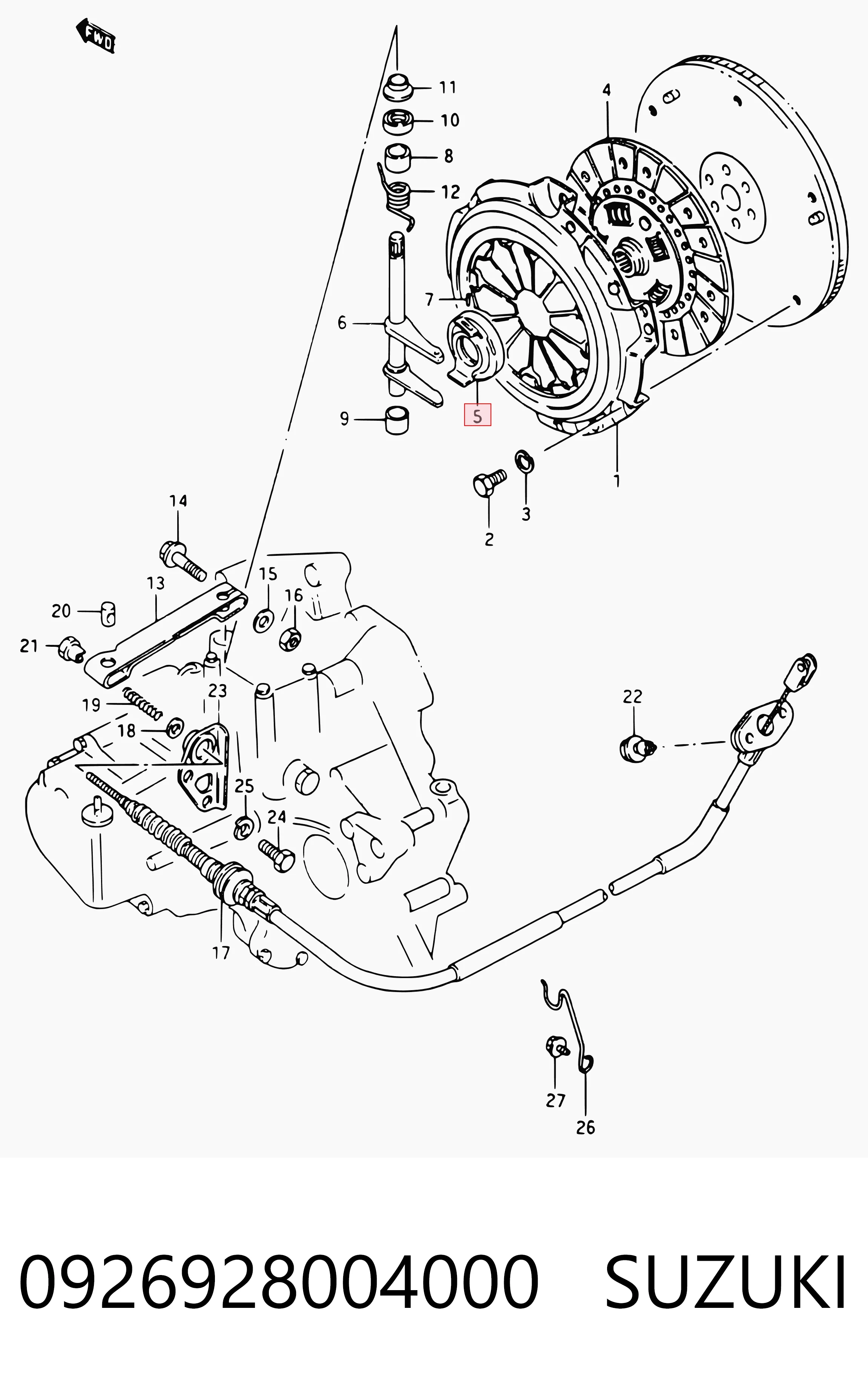 0926928004000 Suzuki Подшипник выжимной сцепления