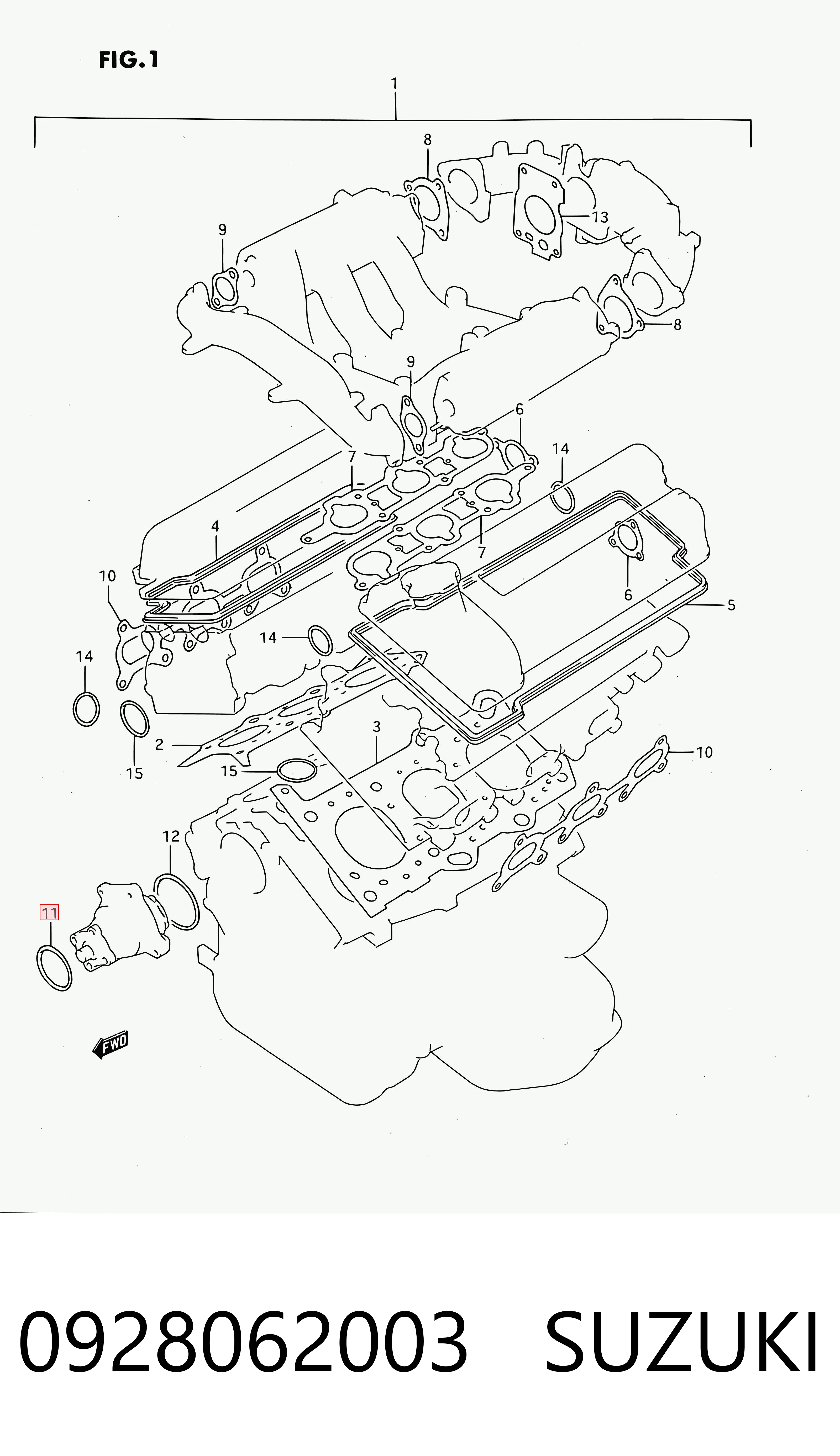 0928062003 Suzuki Прокладка масляного фильтра