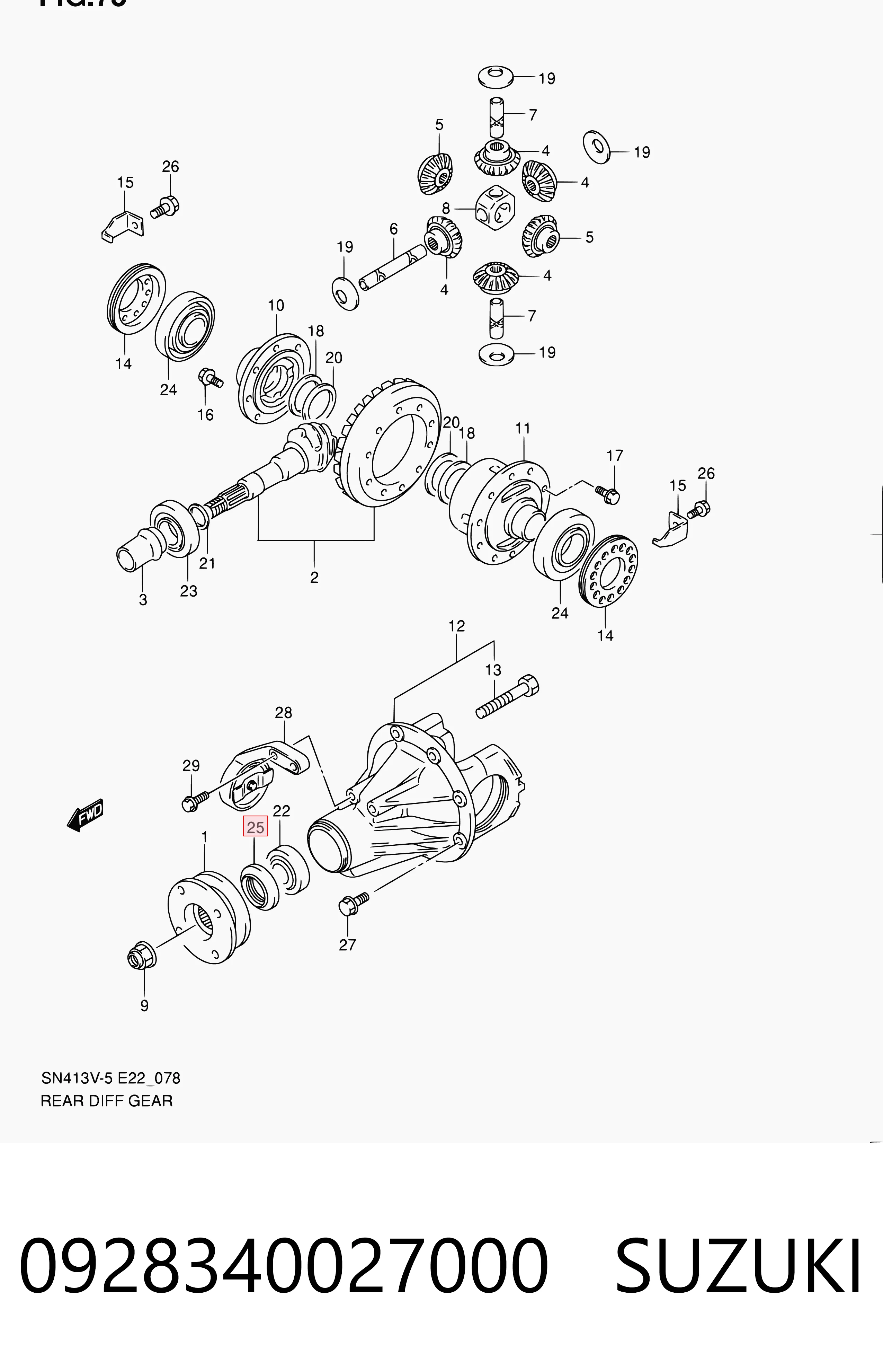 0928340027000 Suzuki Сальник заднего хвостовика редуктора 