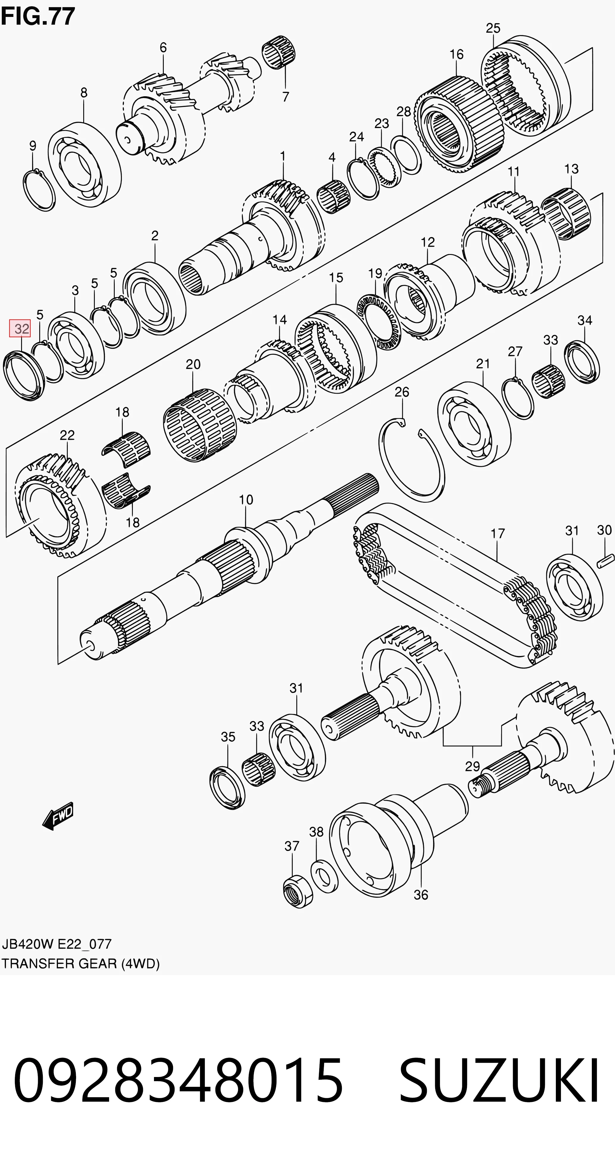 0928348015 Suzuki Сальник раздатки