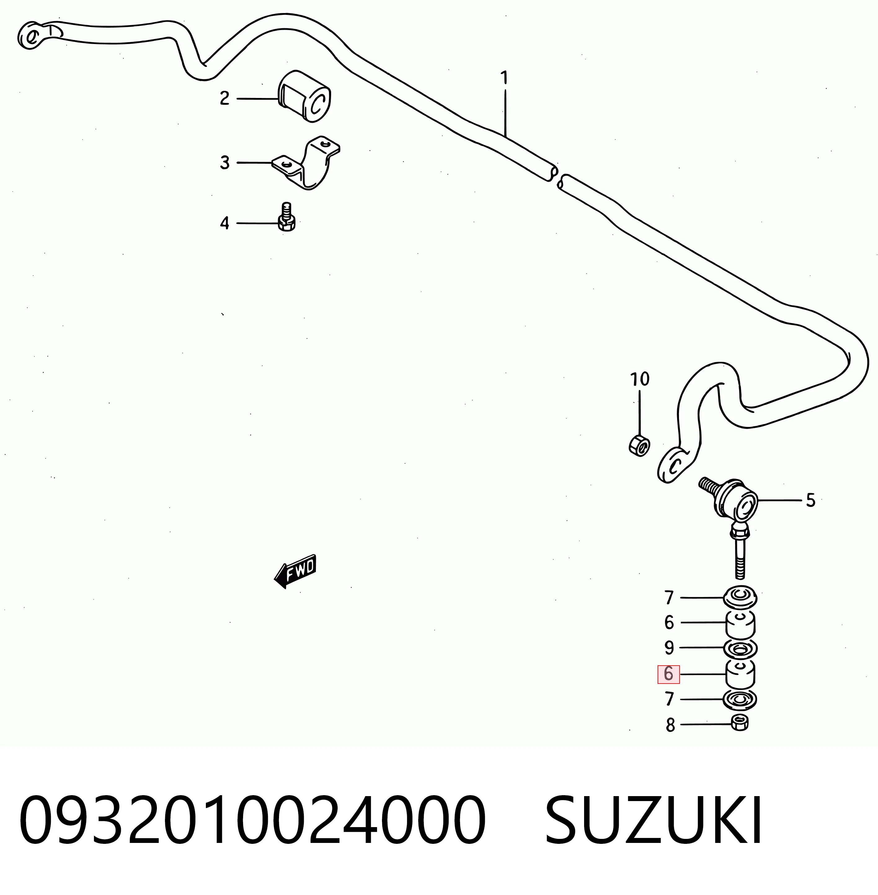 Купить 4665180E10 Subaru Втулка стойки переднего стабилизатора