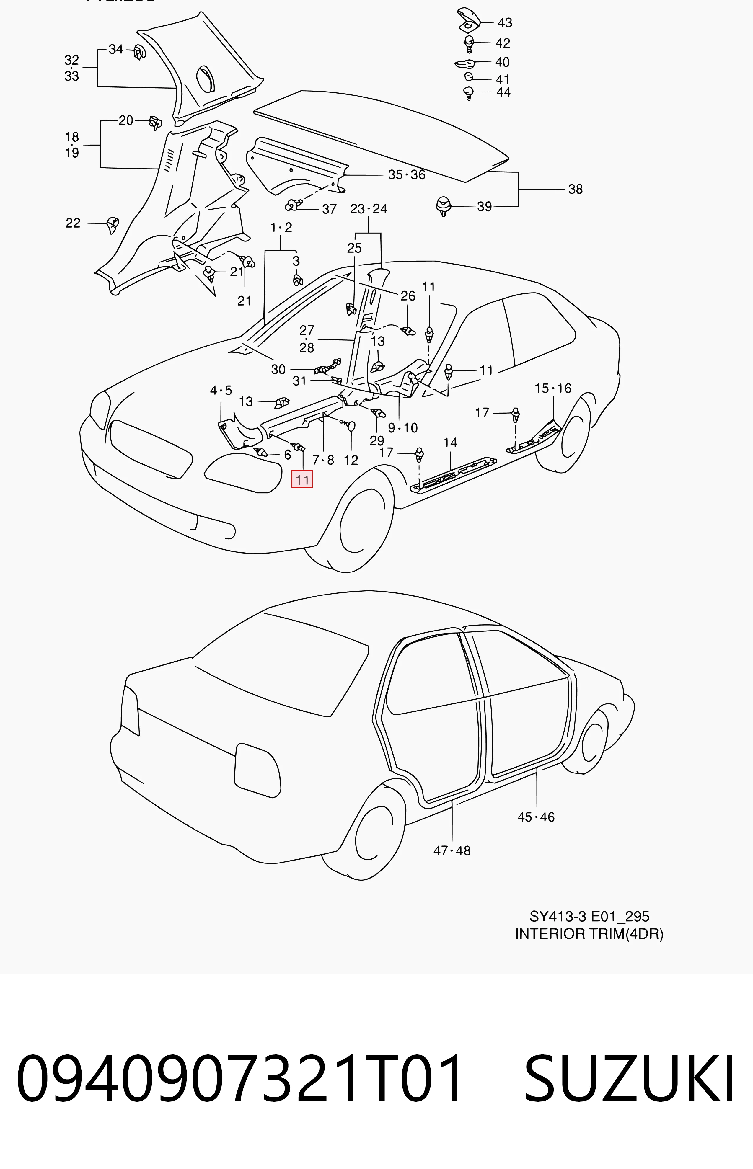 Пистон (клип) крепления обшивки двери Chrysler 8434943000