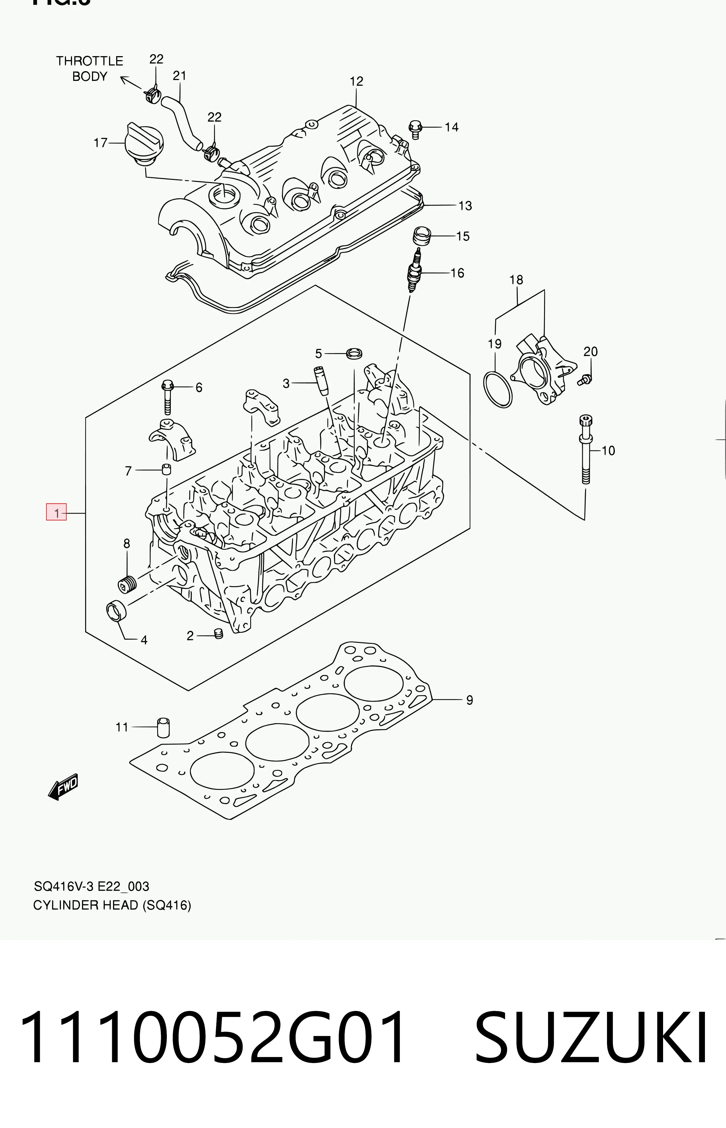 1110052G01 Suzuki Головка блока цилиндров