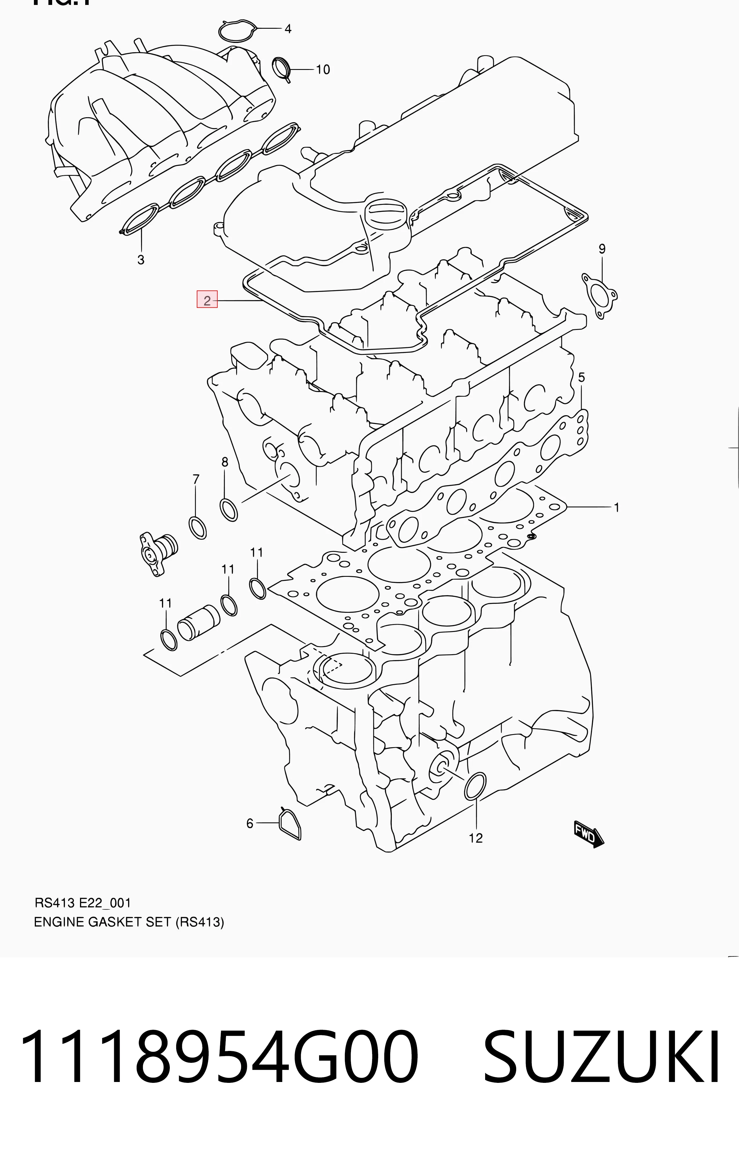 1118954G00 Suzuki Прокладка крышки клапана