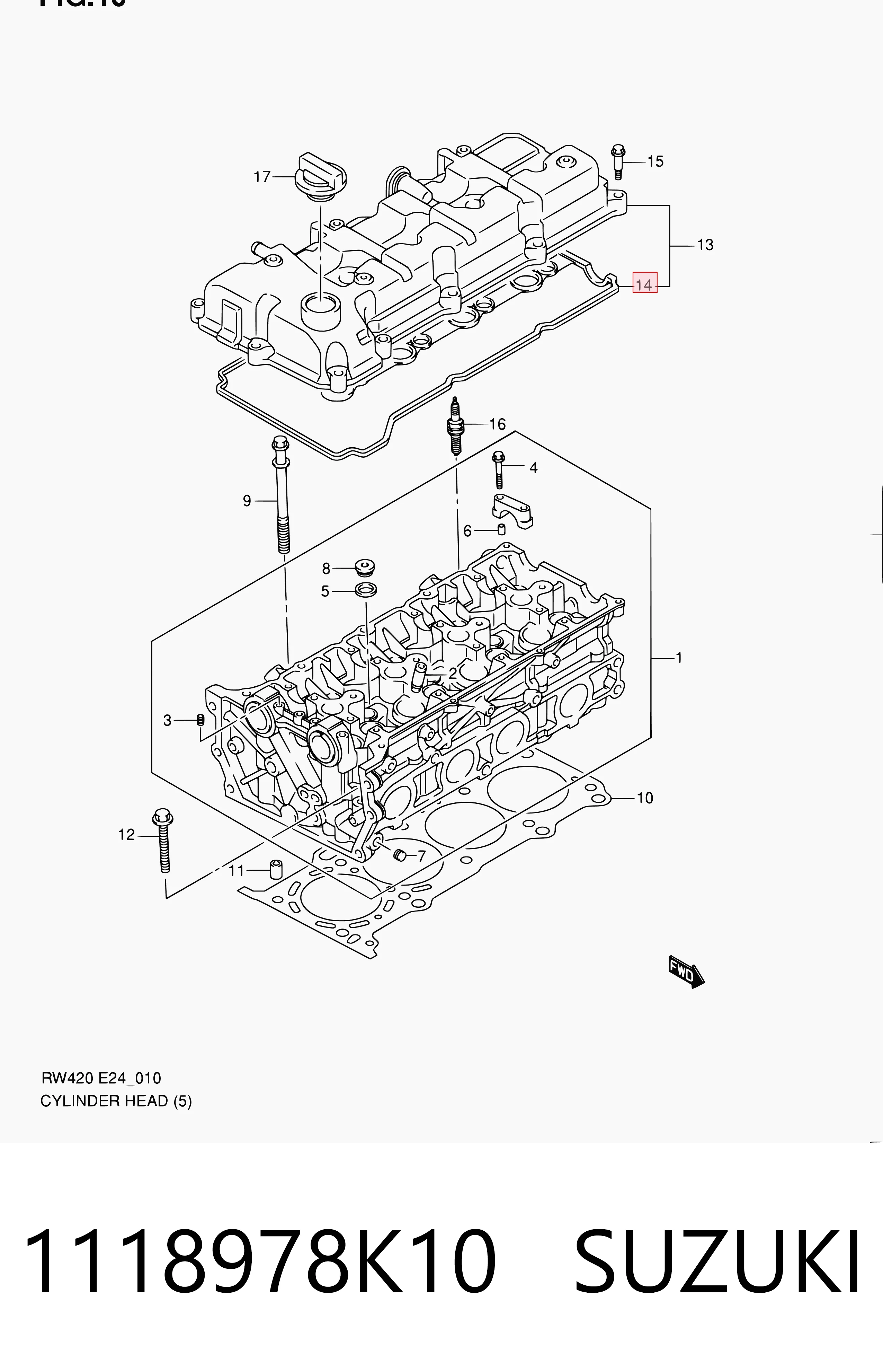 1118978K10 Suzuki Прокладка крышки клапана