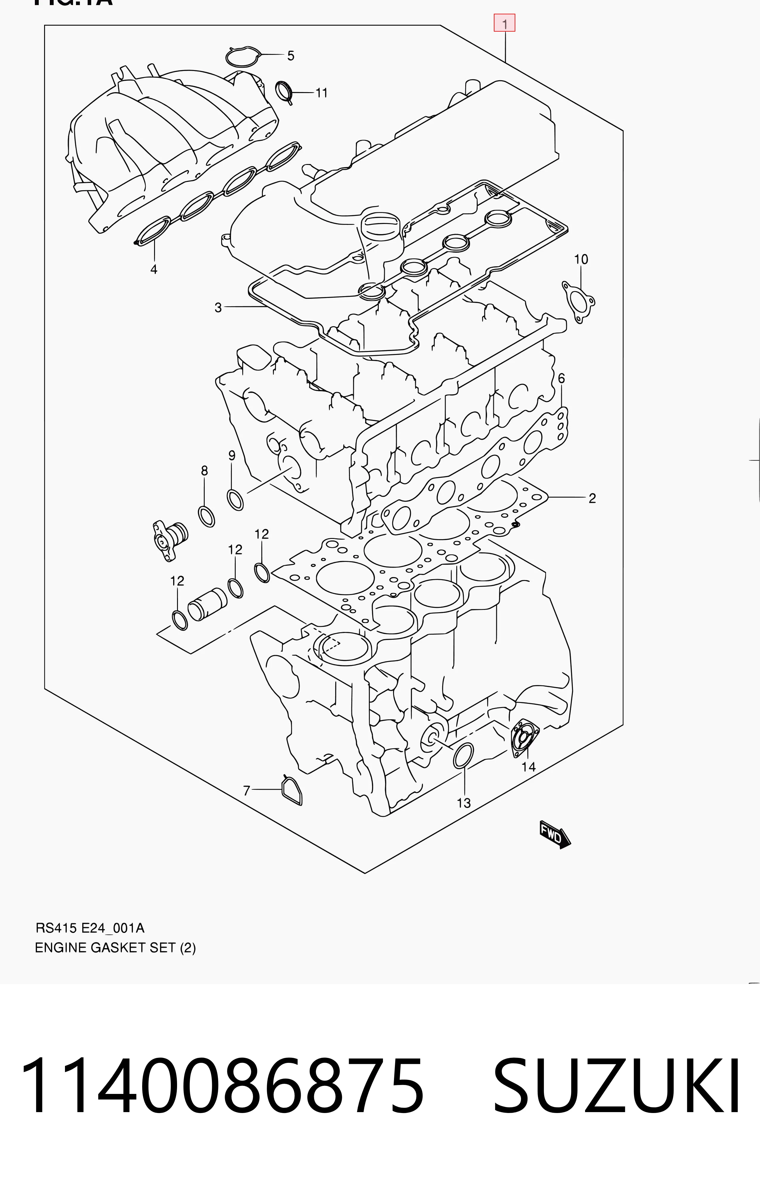 Комплект прокладок двигателя, верхний Fiat/Alfa/Lancia 71768054