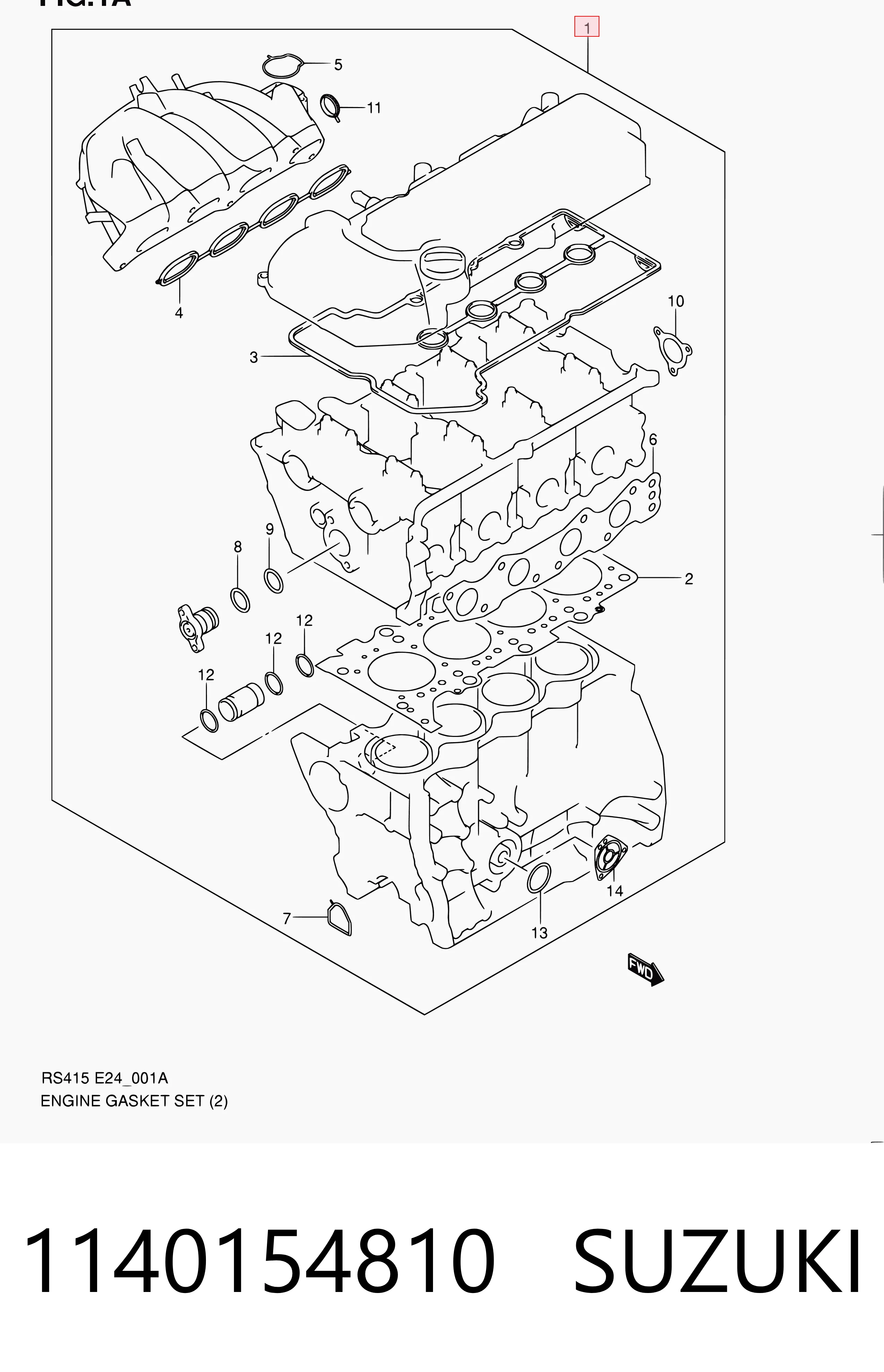 71768054 Fiat/Alfa/Lancia Комплект прокладок двигателя верхний