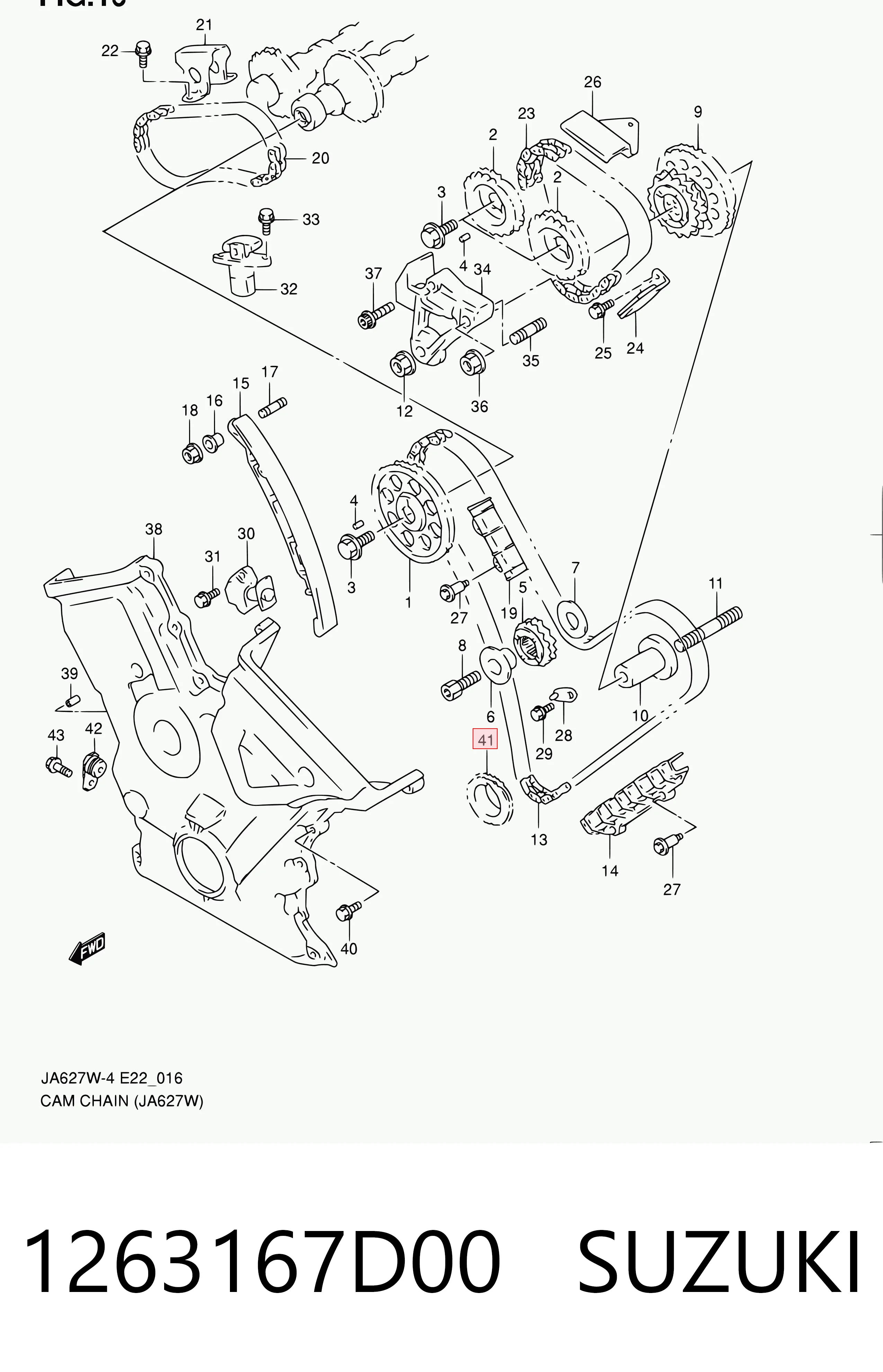 1263167D00 Suzuki Звезда коленчатого вала