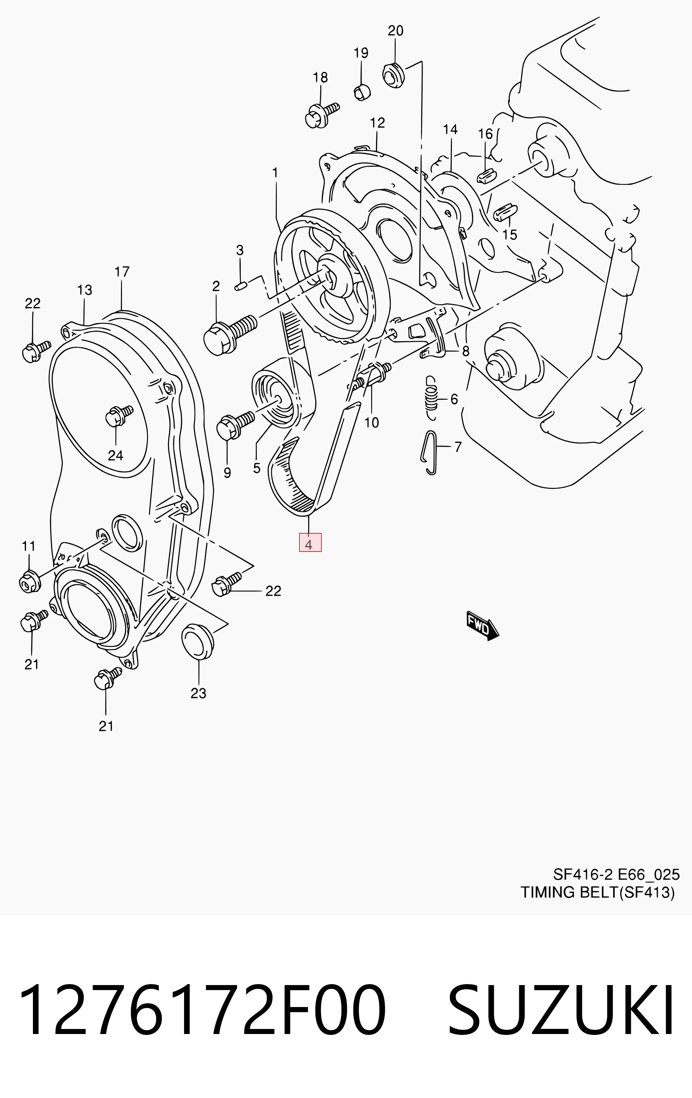 1276172F00 Suzuki Ремень двигателя
