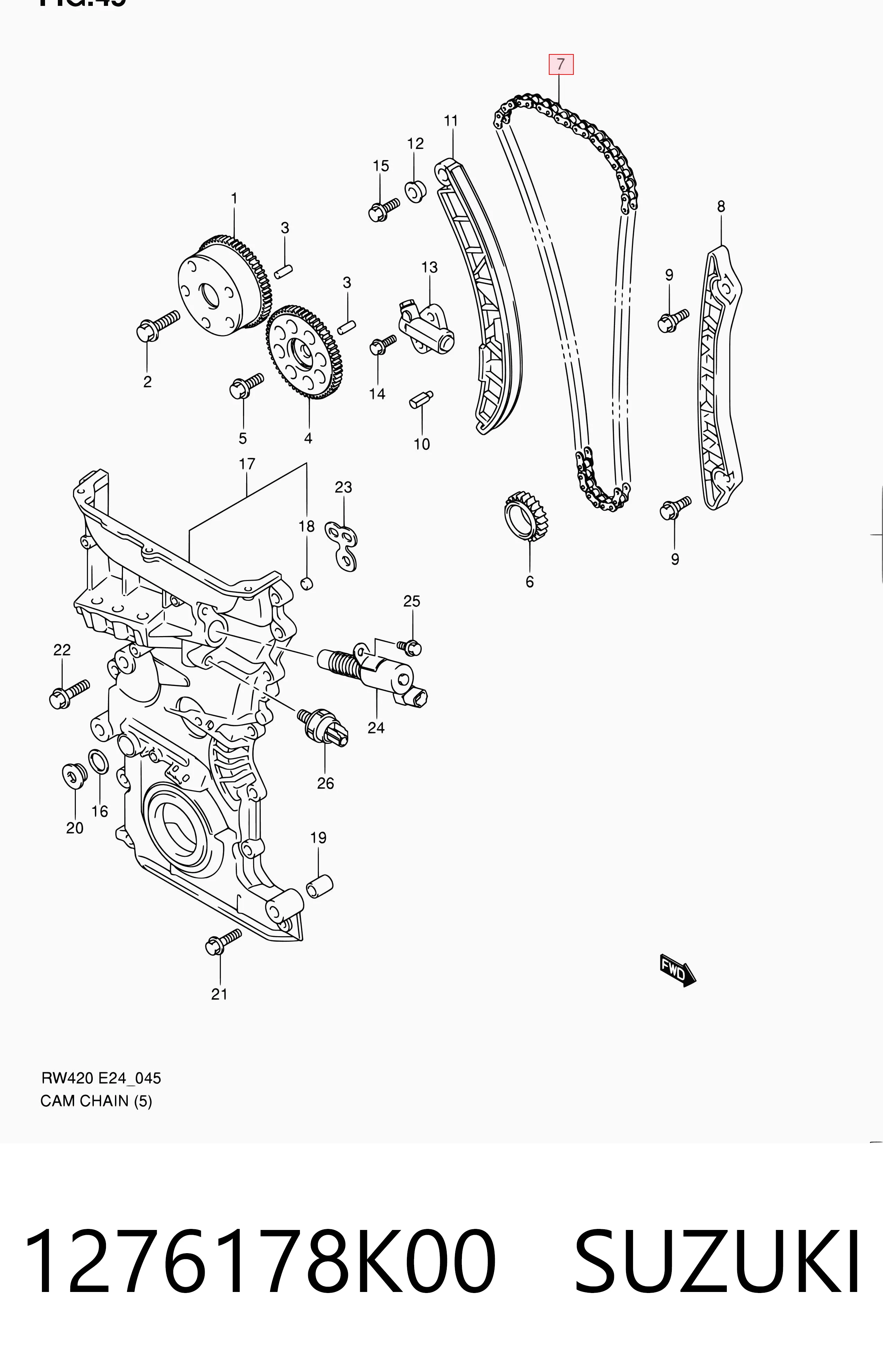 1276178K00 Suzuki Цепь