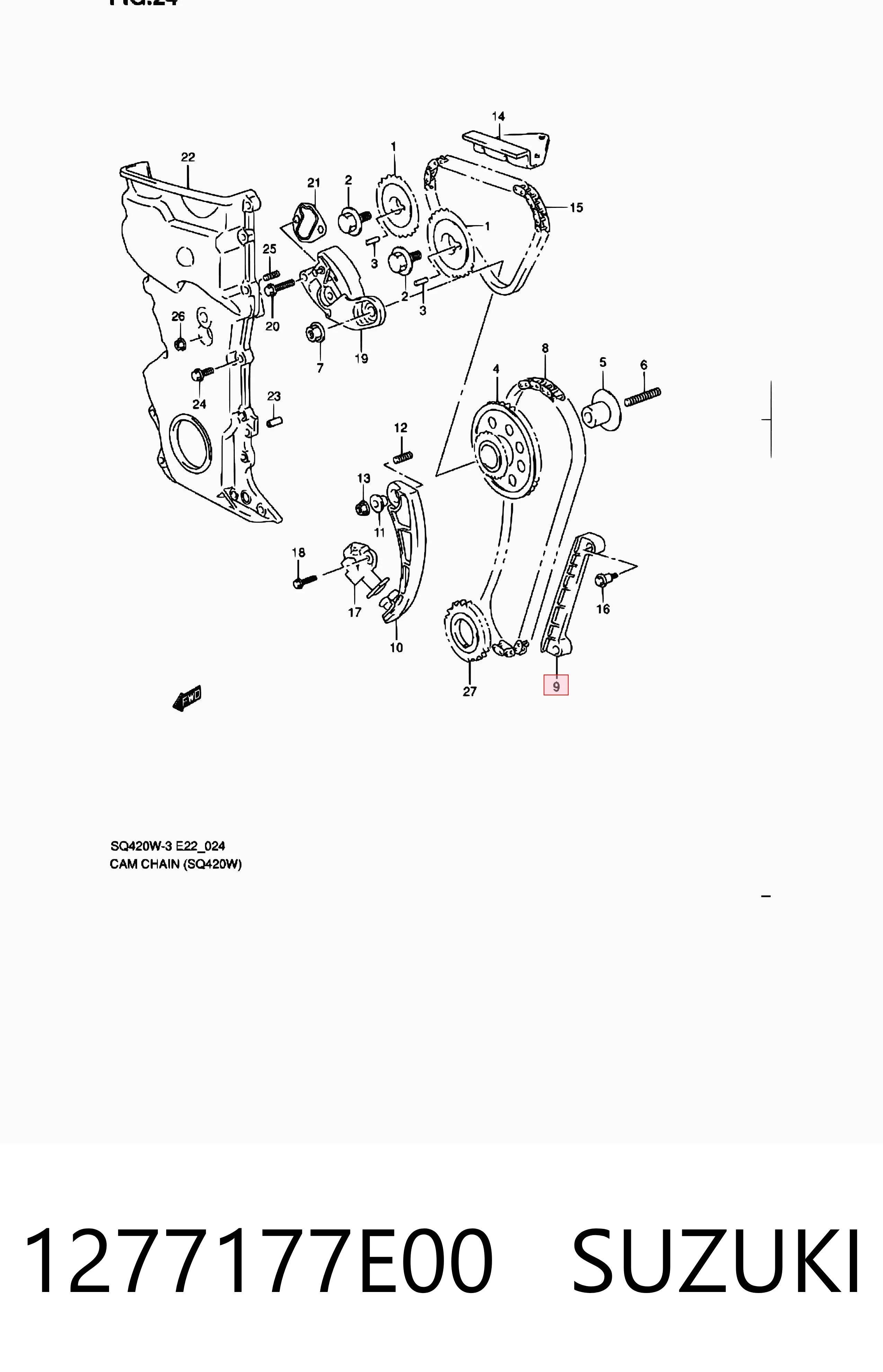 1277177E00 Suzuki Успокоитель цепи ГРМ, левый