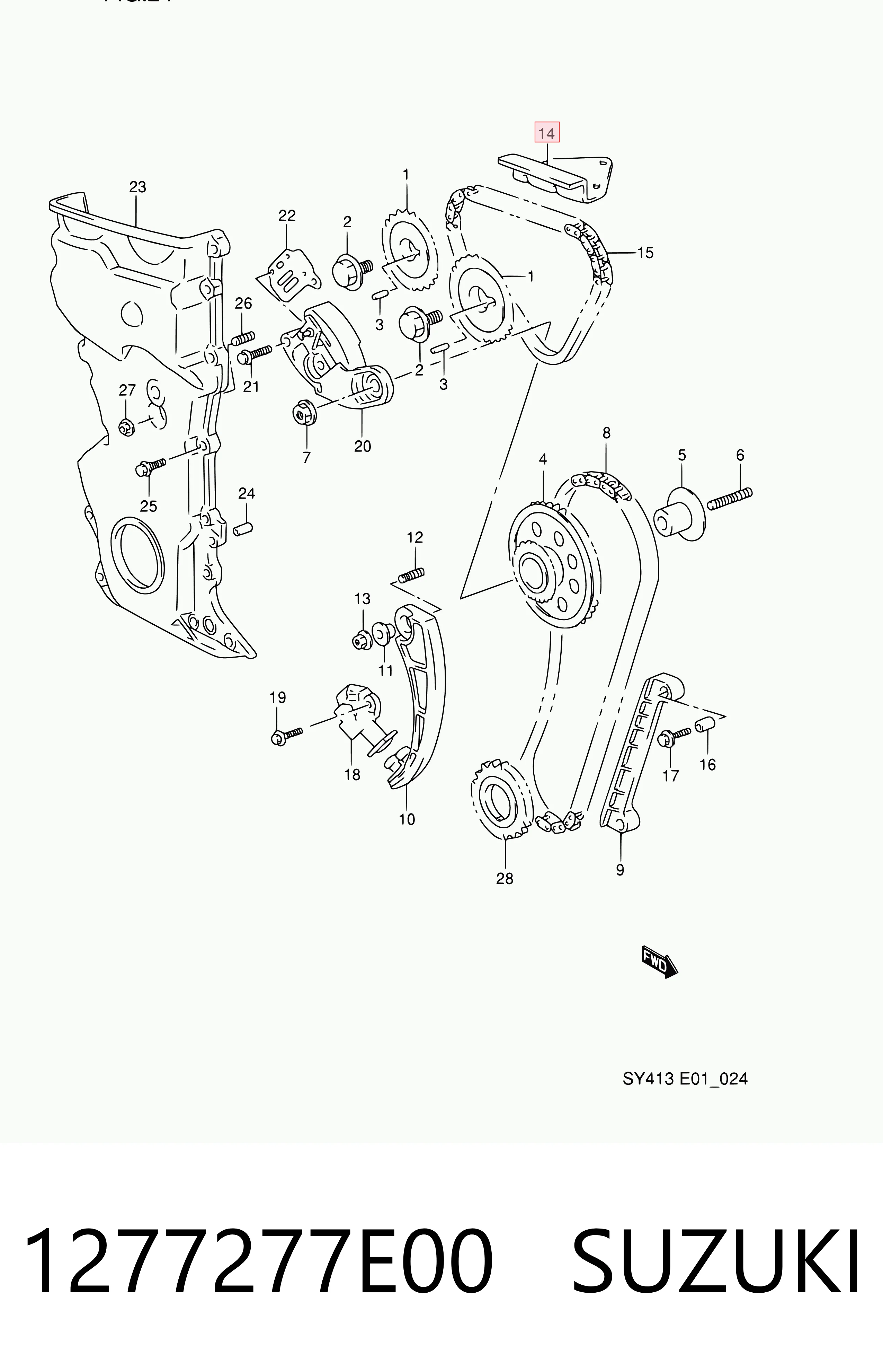 1277277E00 Suzuki Успокоитель ГРМ, цепи распредвалов
