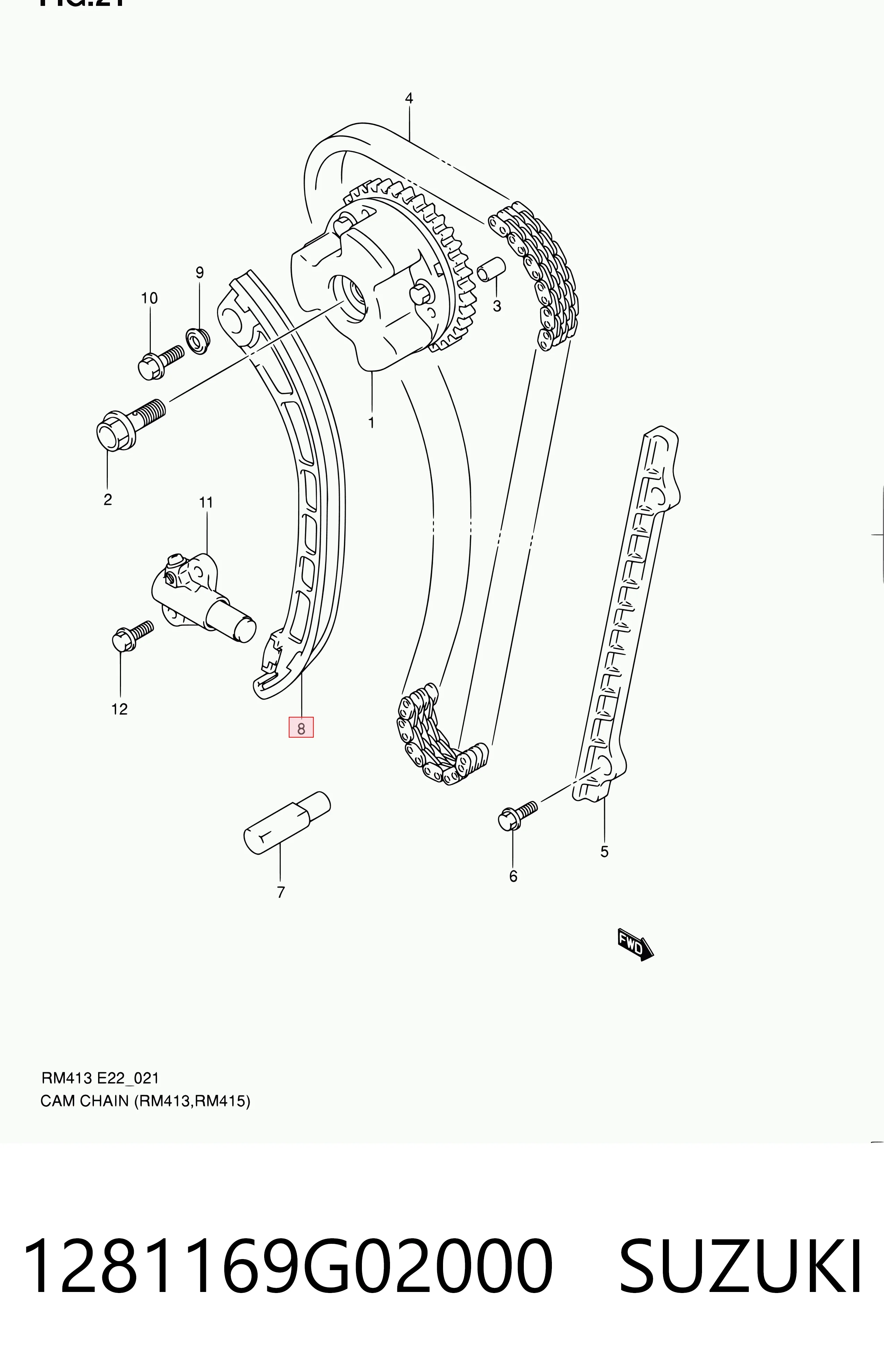 Башмак натяжителя цепи ГРМ Subaru 1281169G01 цена, от 30.09 USD