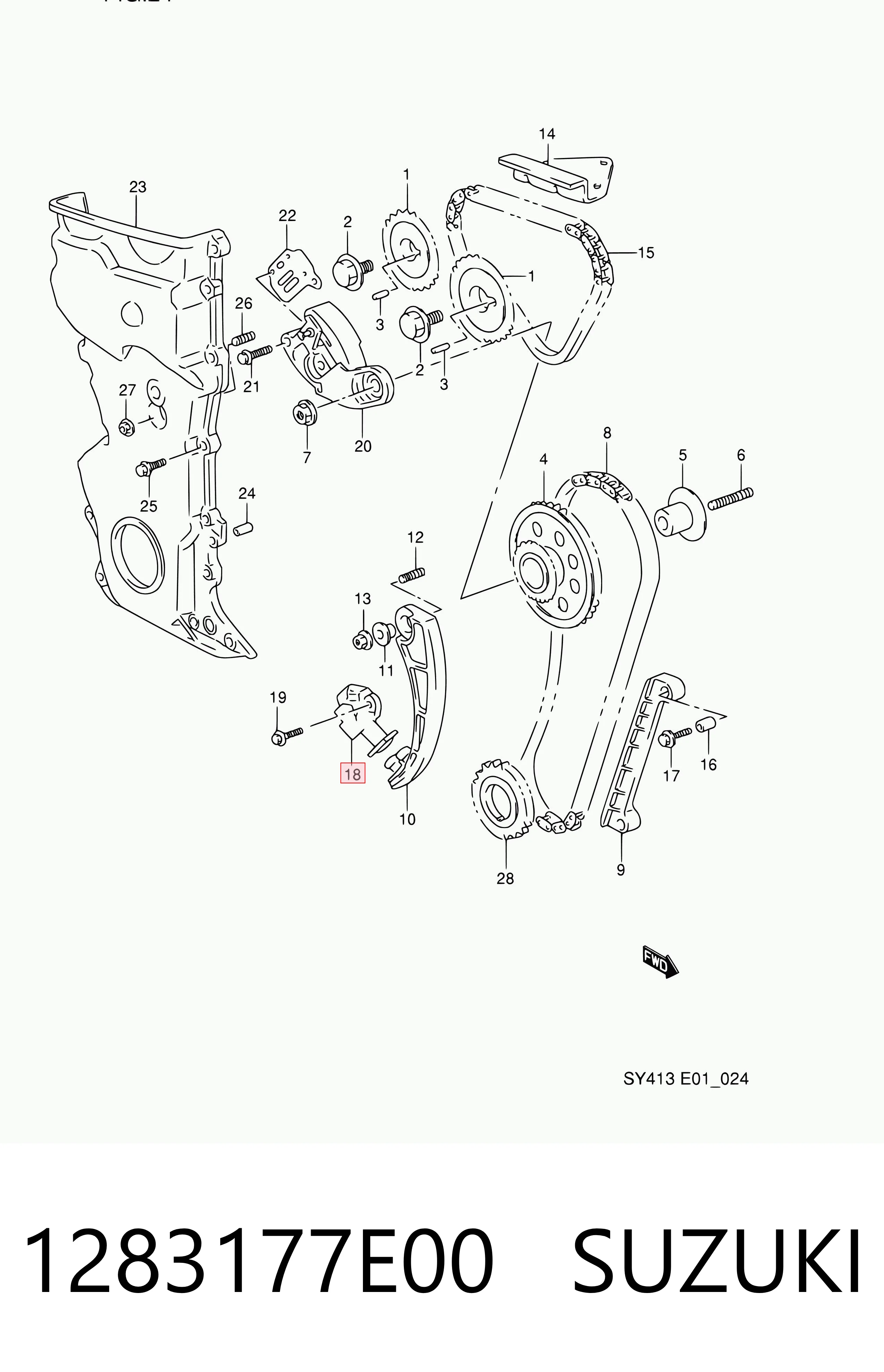 1283177E00 Suzuki Гидронатяжитель цепи
