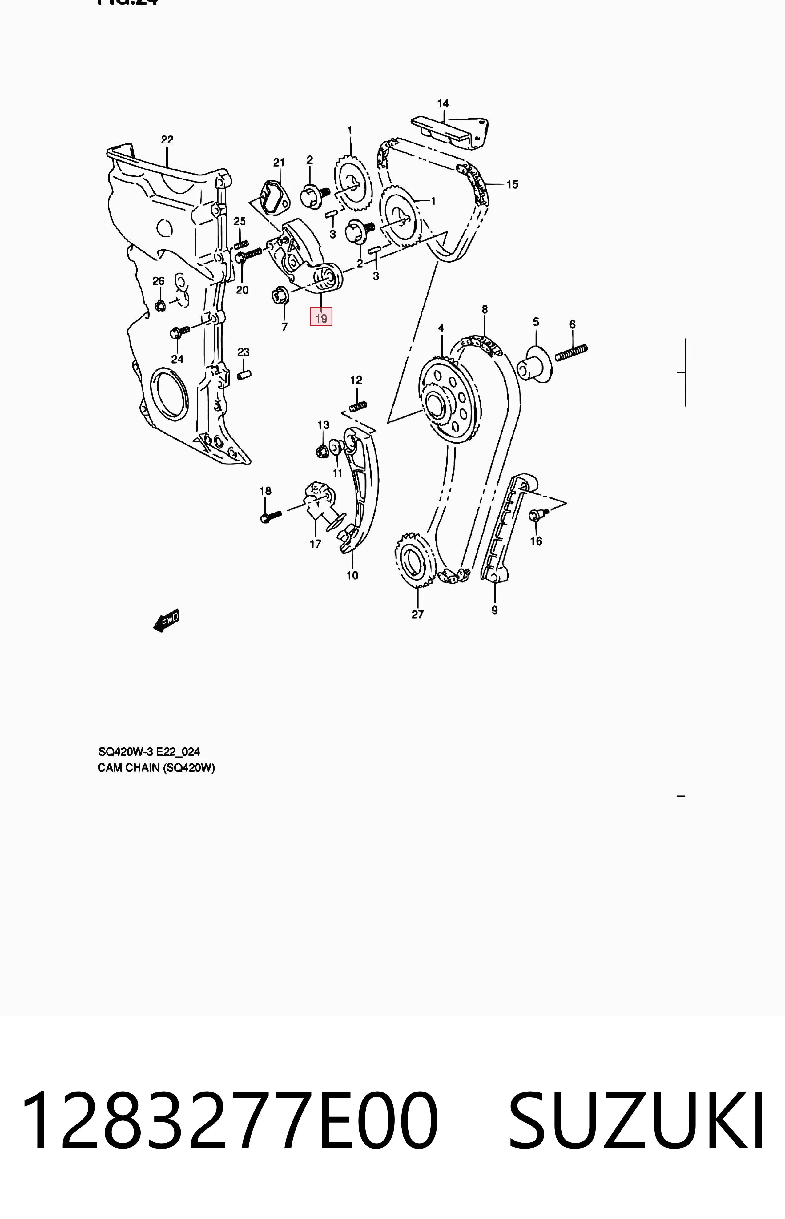 1283277E00 Suzuki Натяжитель цепи ГРМ распреддвалов